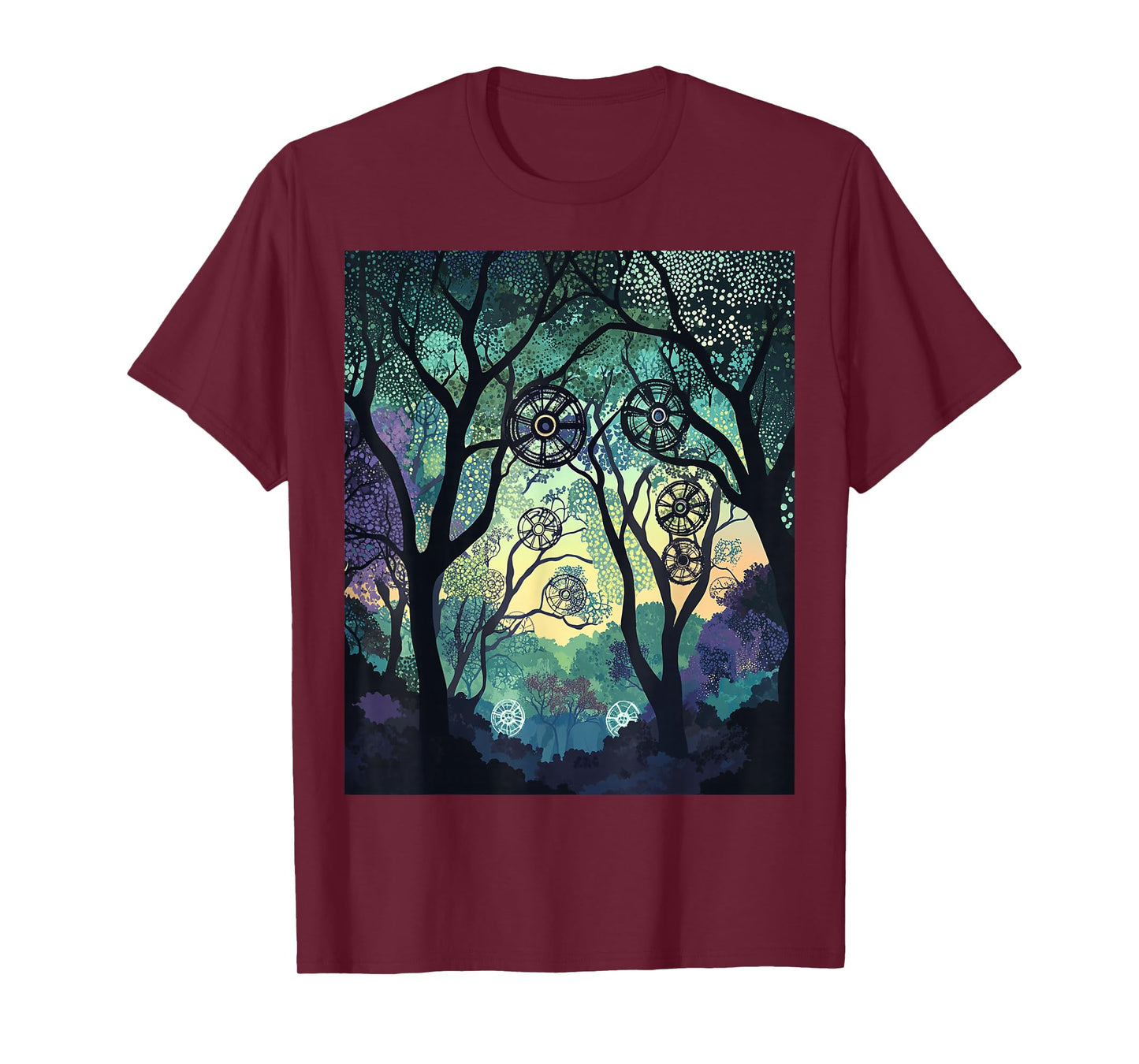 Dreamy Forest Geometric Nature Artwork T-Shirt