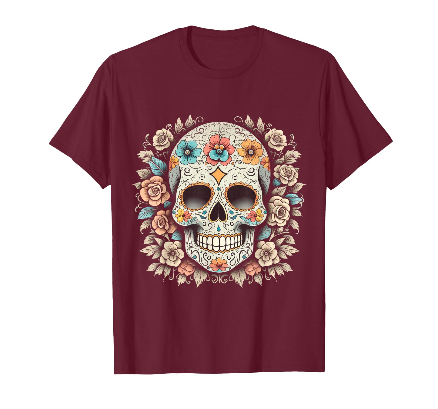 De Los Muertos Day of the Dead Sugar Skull Halloween Women T-Shirt