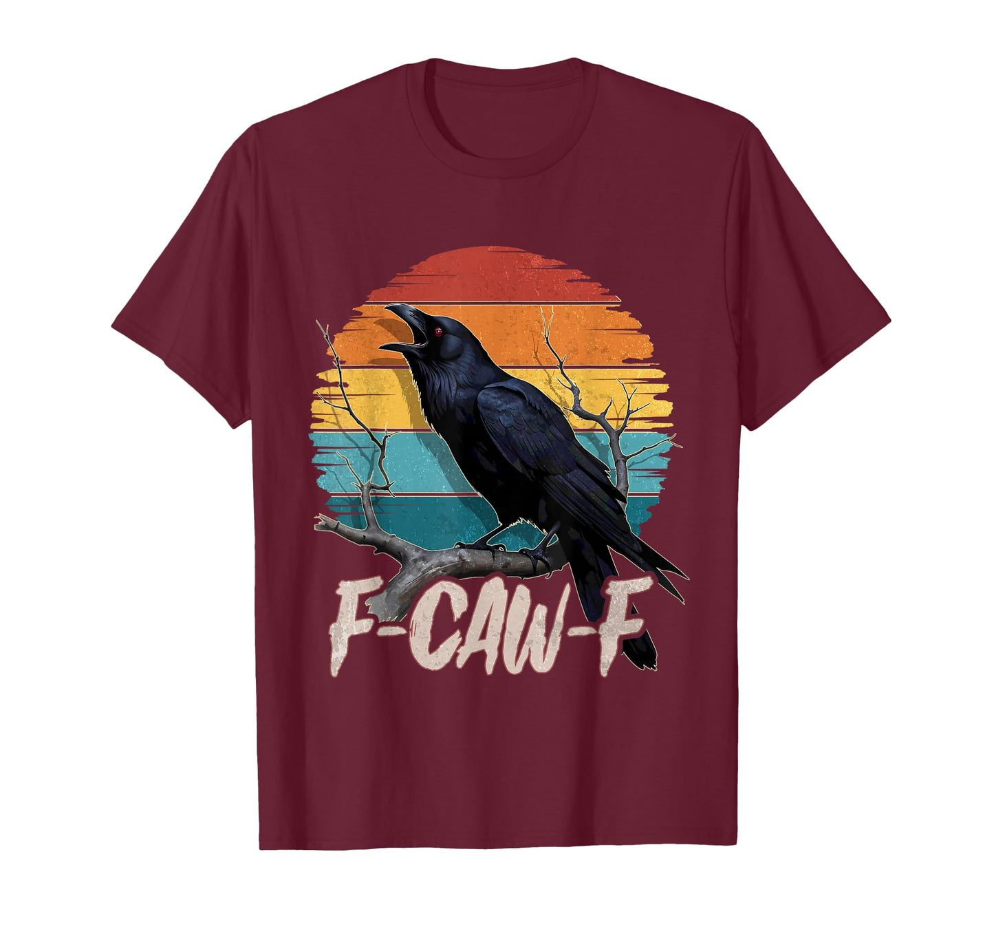 Funny F-Caw-F Black Bird Retro Halloween Crow for Men Women T-Shirt