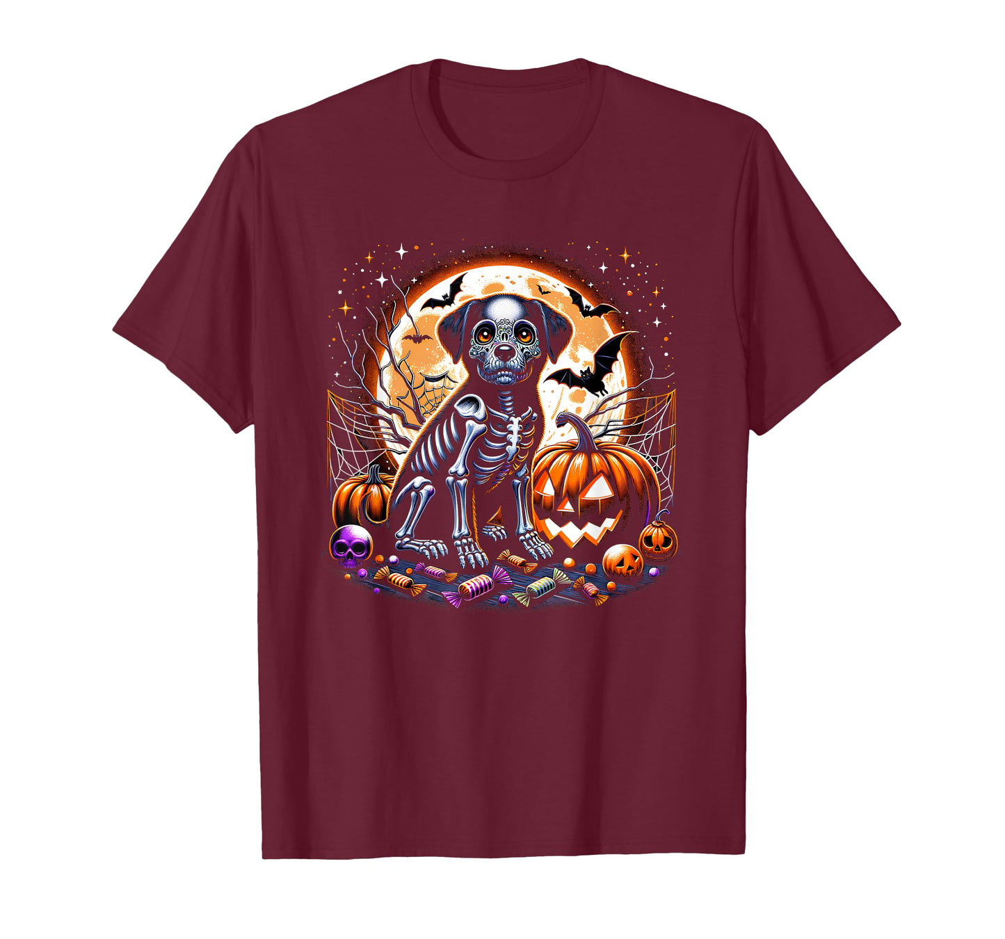 Halloween Dog Skeleton Lazy Costume T-Shirt