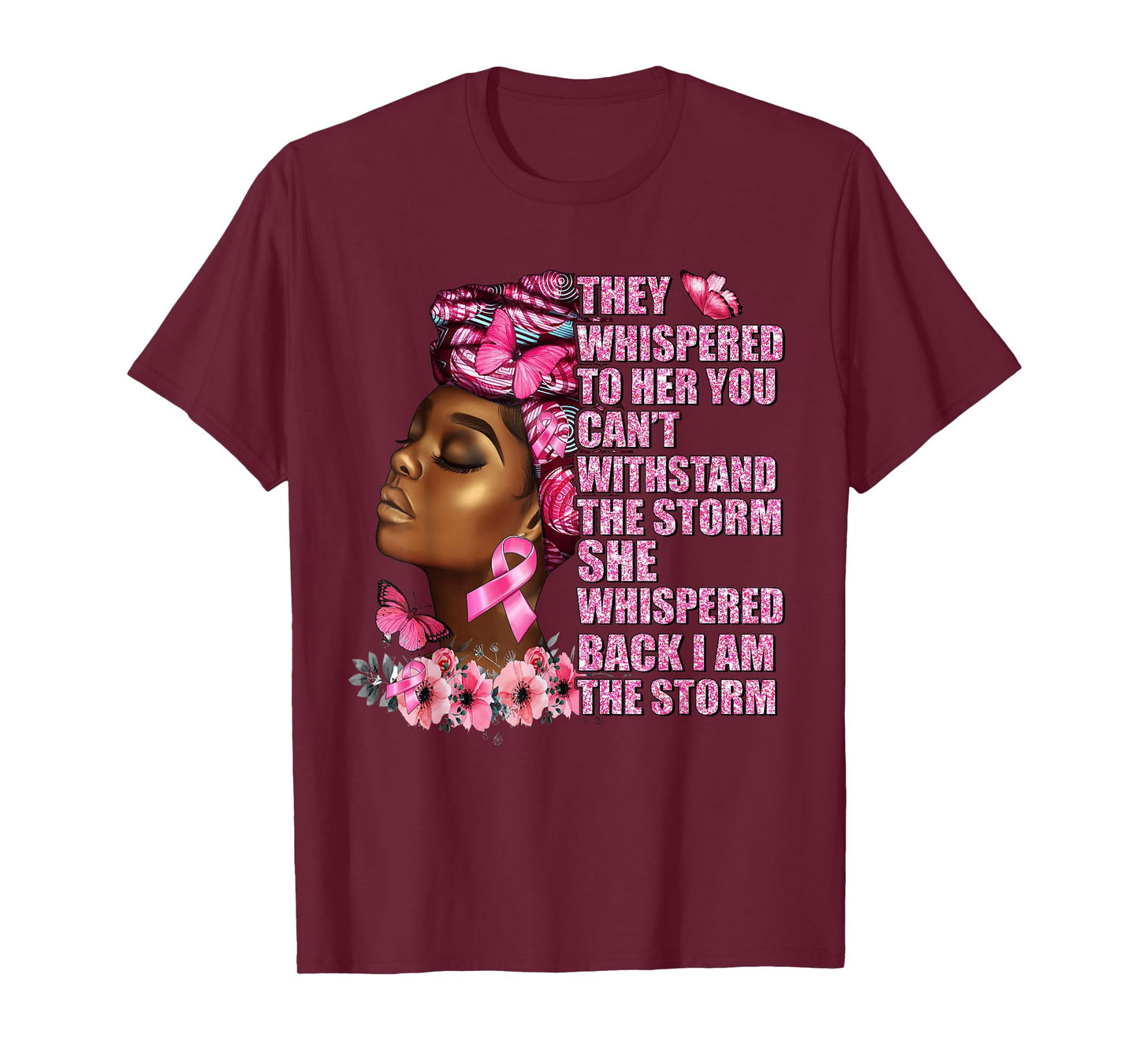I Am The Storm Black Woman Afro Breast Cancer Awareness T-Shirt
