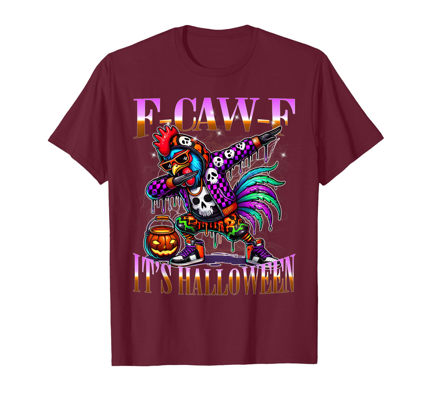 F-Caw-F Rooster Halloween Urban Graffiti Spooky T-Shirt