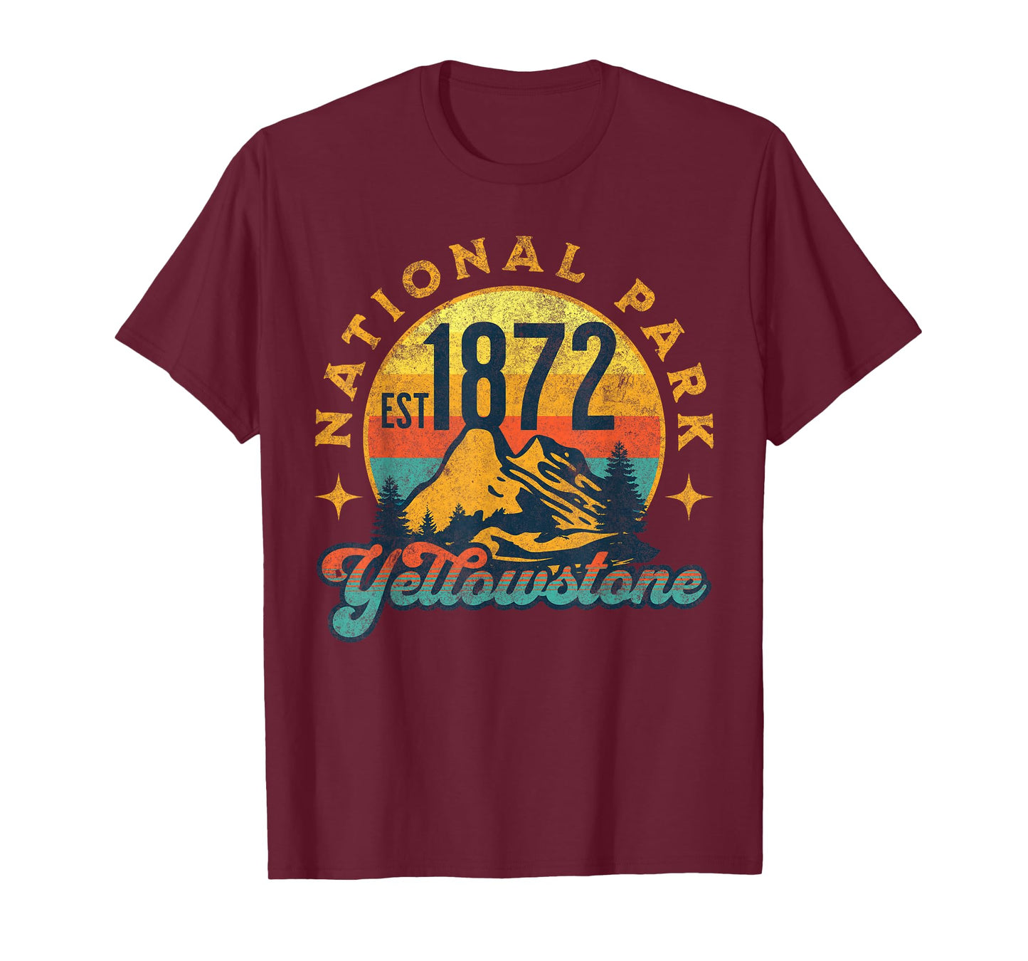 Yellowstone Park Nature Mountains Hiking Outdoors Vintage T-Shirt