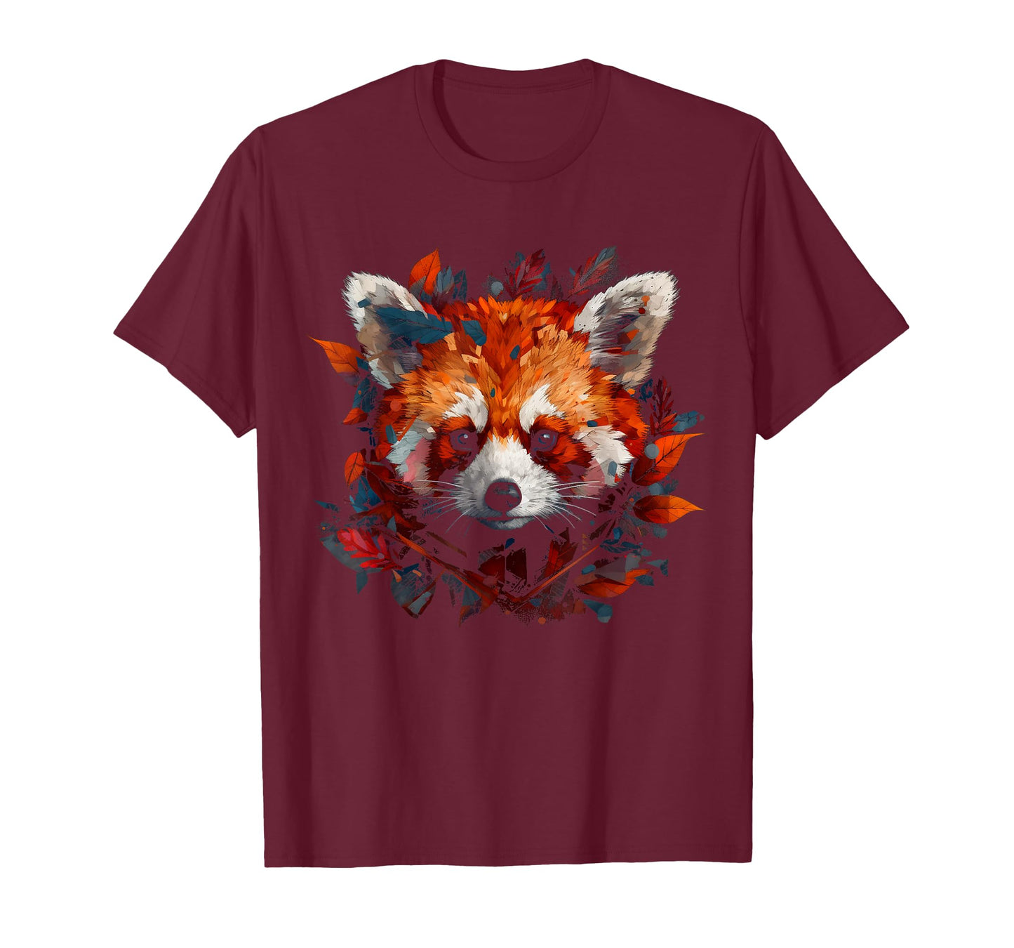 Red Panda Artwork - Autumn Leaves Animal Red Panda T-Shirt