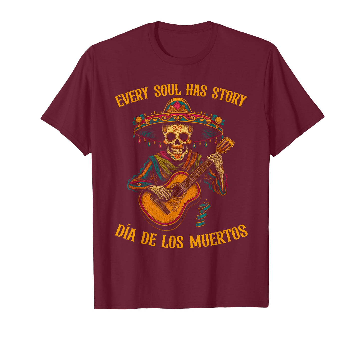 Día De Los Muertos Skeleton Guitar Music Gift T-Shirt