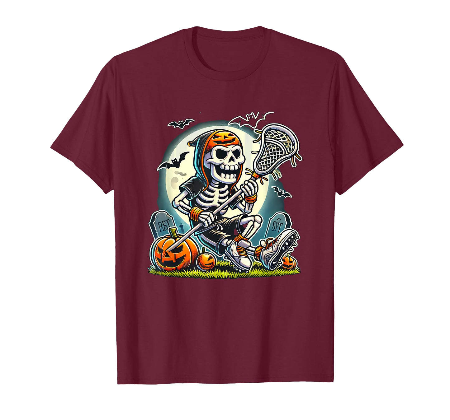 Halloween Skeleton Lacrosse T-Shirt
