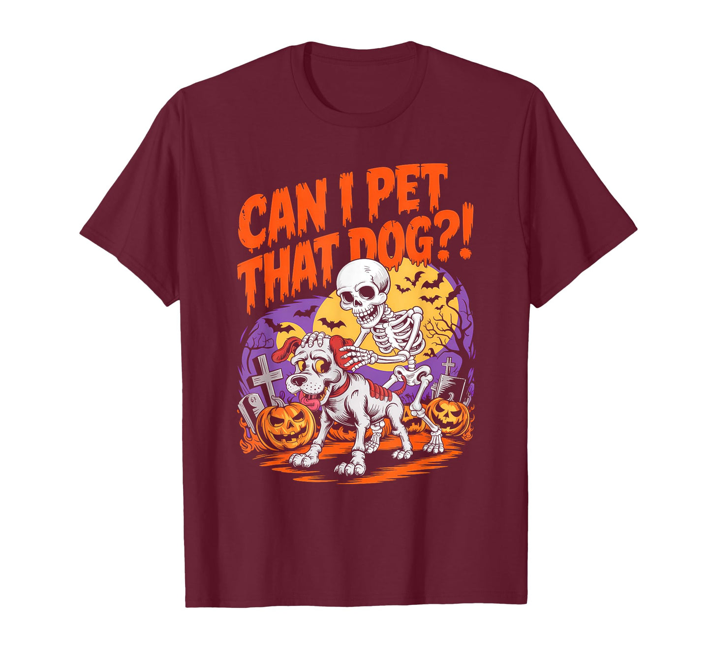 Can I Pet That Dog?! Funny Skeleton Halloween Bootleg T-Shirt