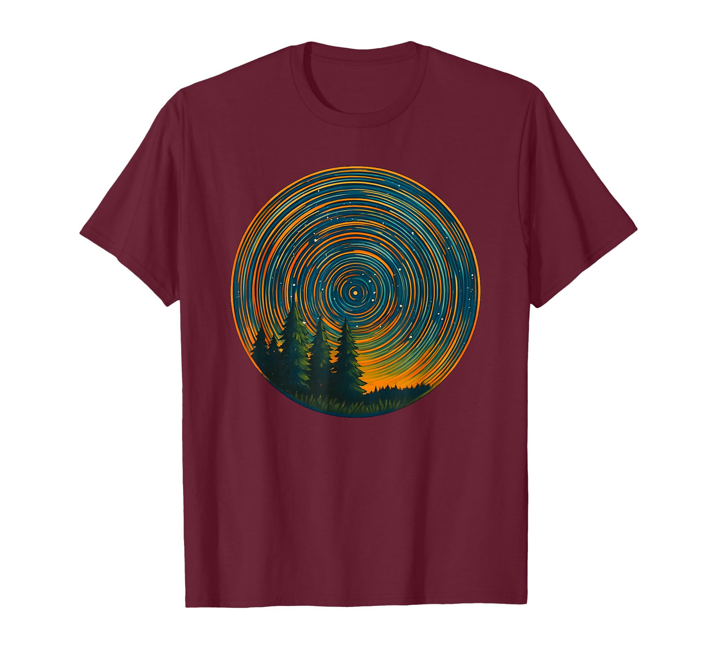 Star Trails Forest Night Sky Nature Lover Retro, Wildlife T-Shirt