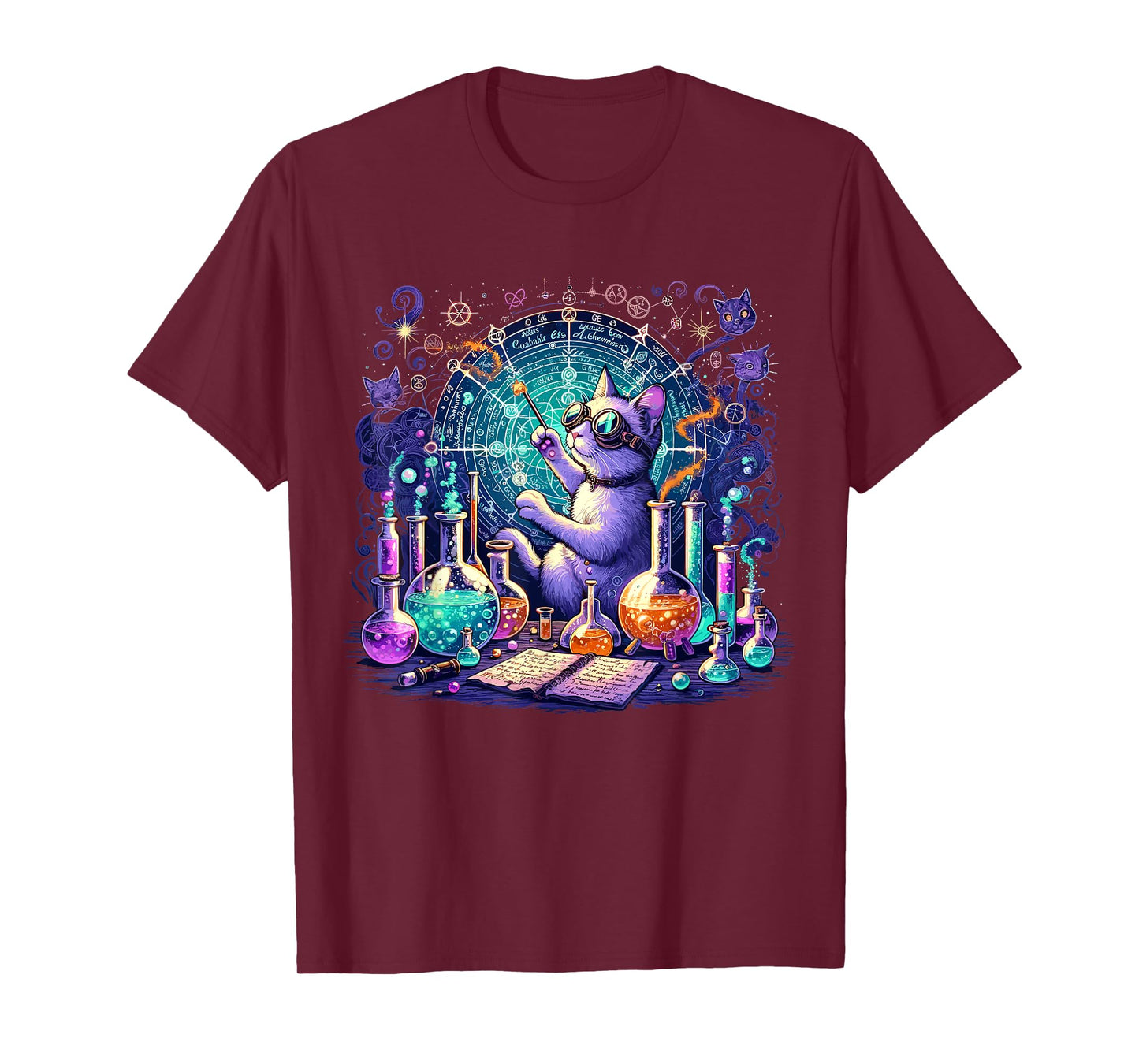 Cat Chemistry Science Lover Funny Chemist Student Teacher T-Shirt