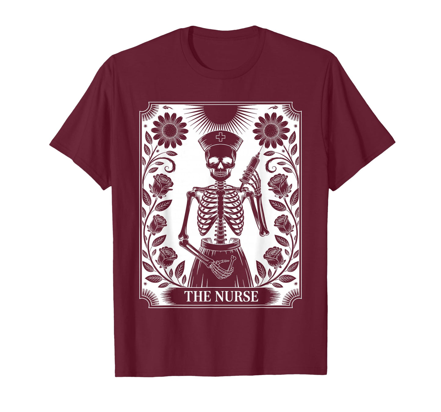 The Nurse Skeleton Tarot Design T-Shirt