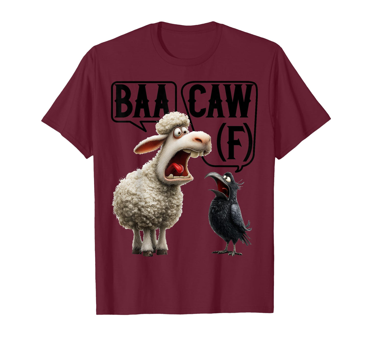 Funny Back Off Shirt – Baa-Caw-F Sheep & Crow MemeTee T-Shirt