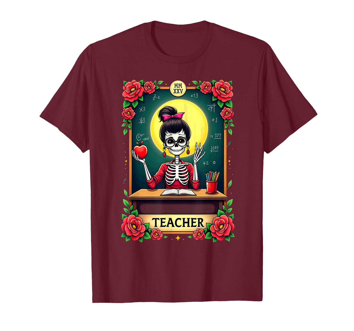 Gothic Tarot Card The Teacher Skeleton T-Shirt