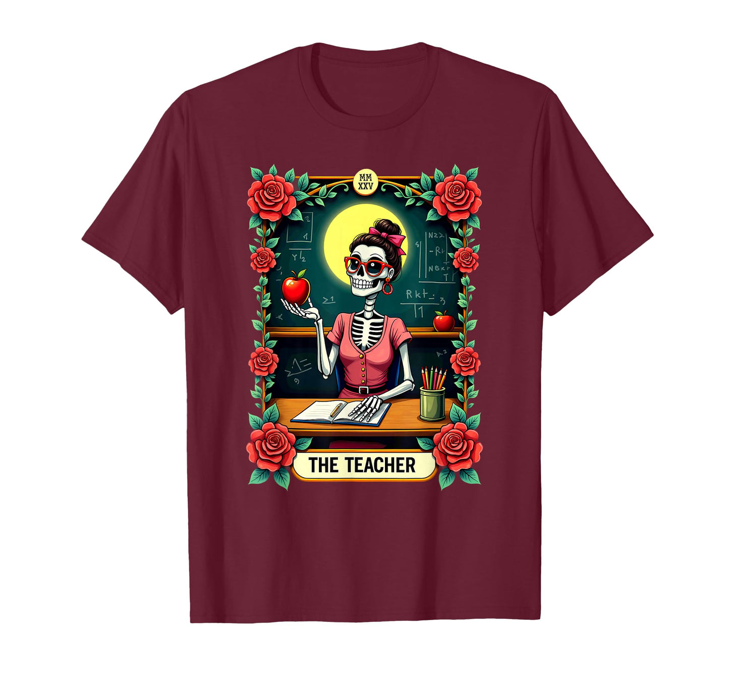 Gothic Tarot Card The Teacher Skeleton T-Shirt