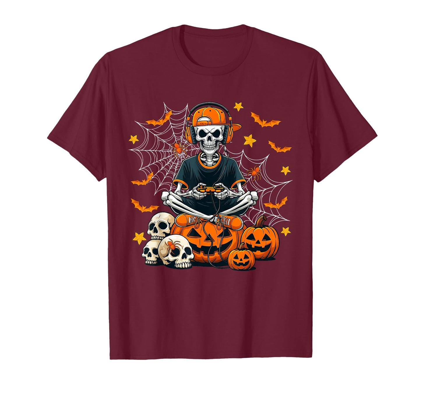Bruh Halloween Skeleton Gamer Video Gaming Men Boys Kids T-Shirt