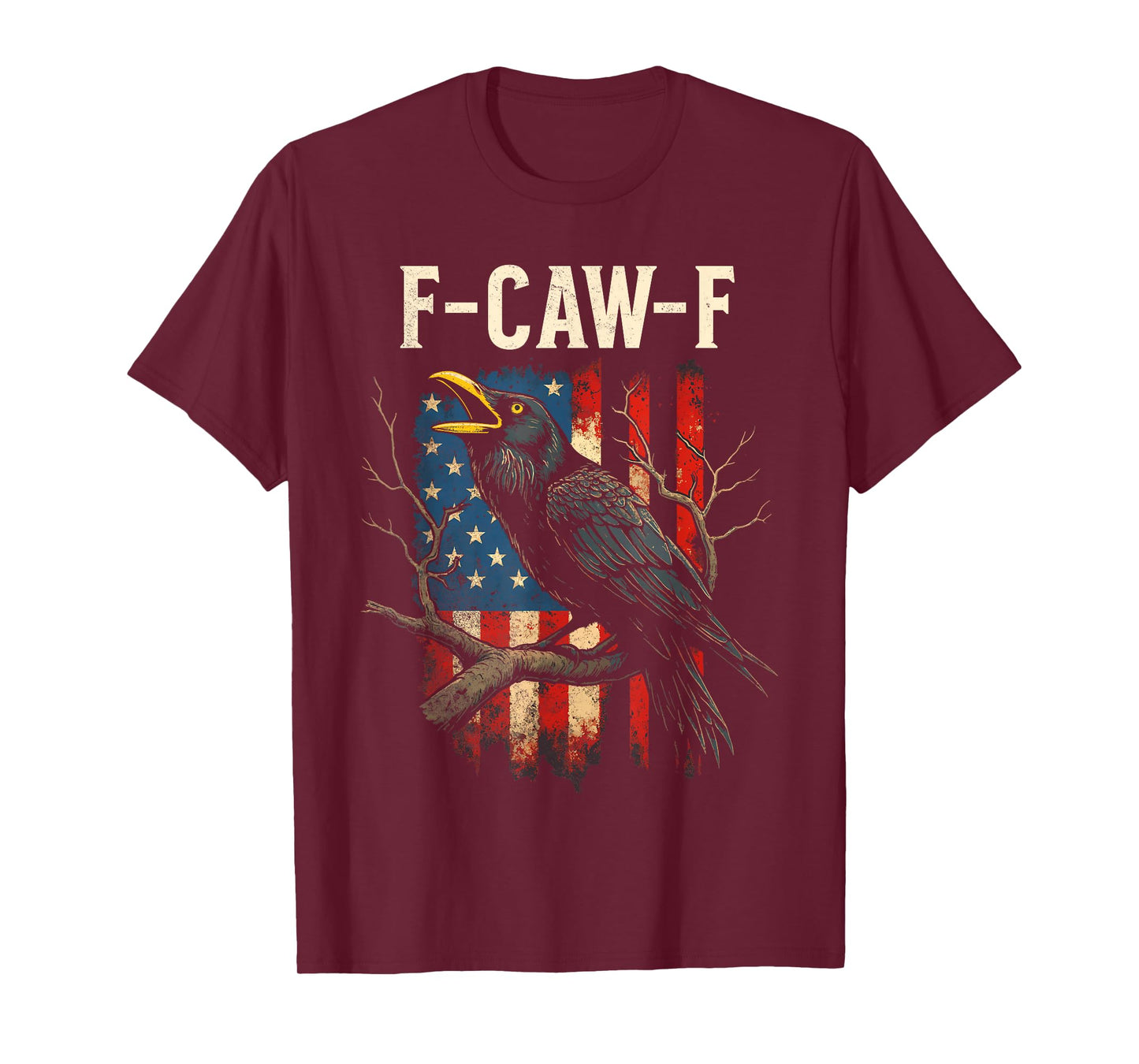 F Caw F American Flag Crow T-Shirt