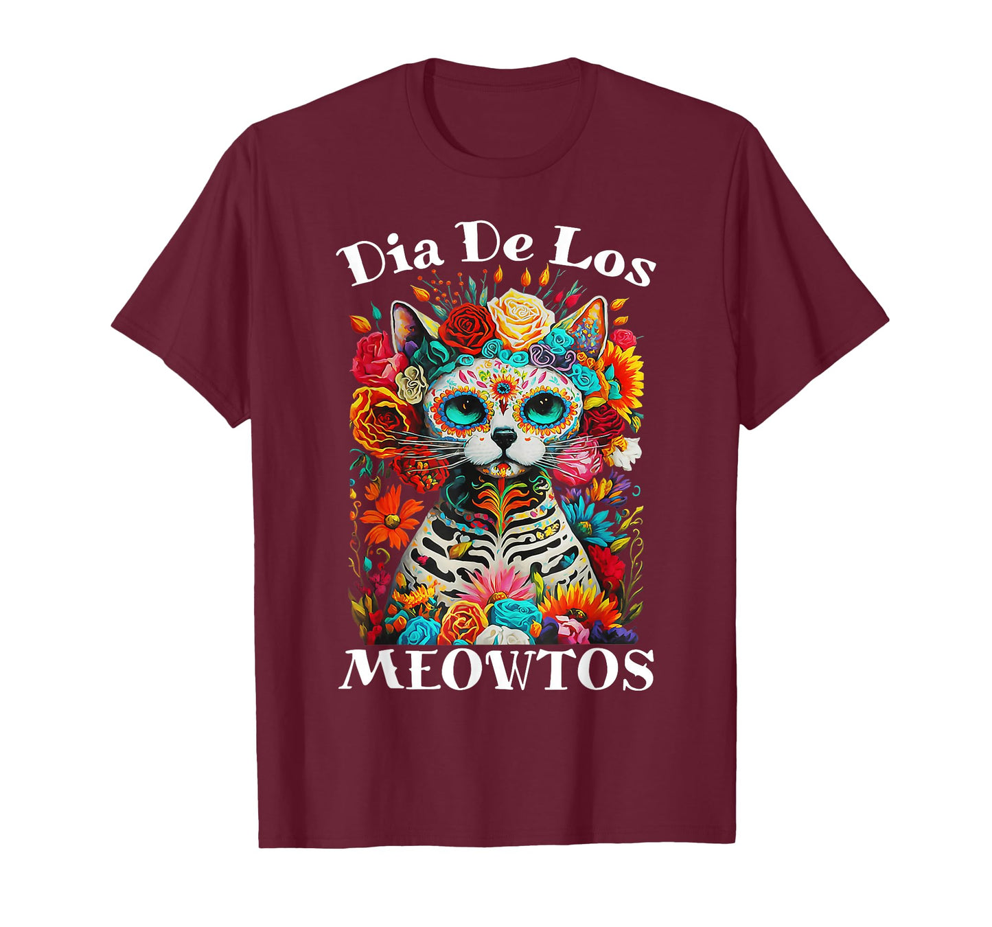 Dia De Los Meowtos Cat Sugar Skull Gift T-Shirt