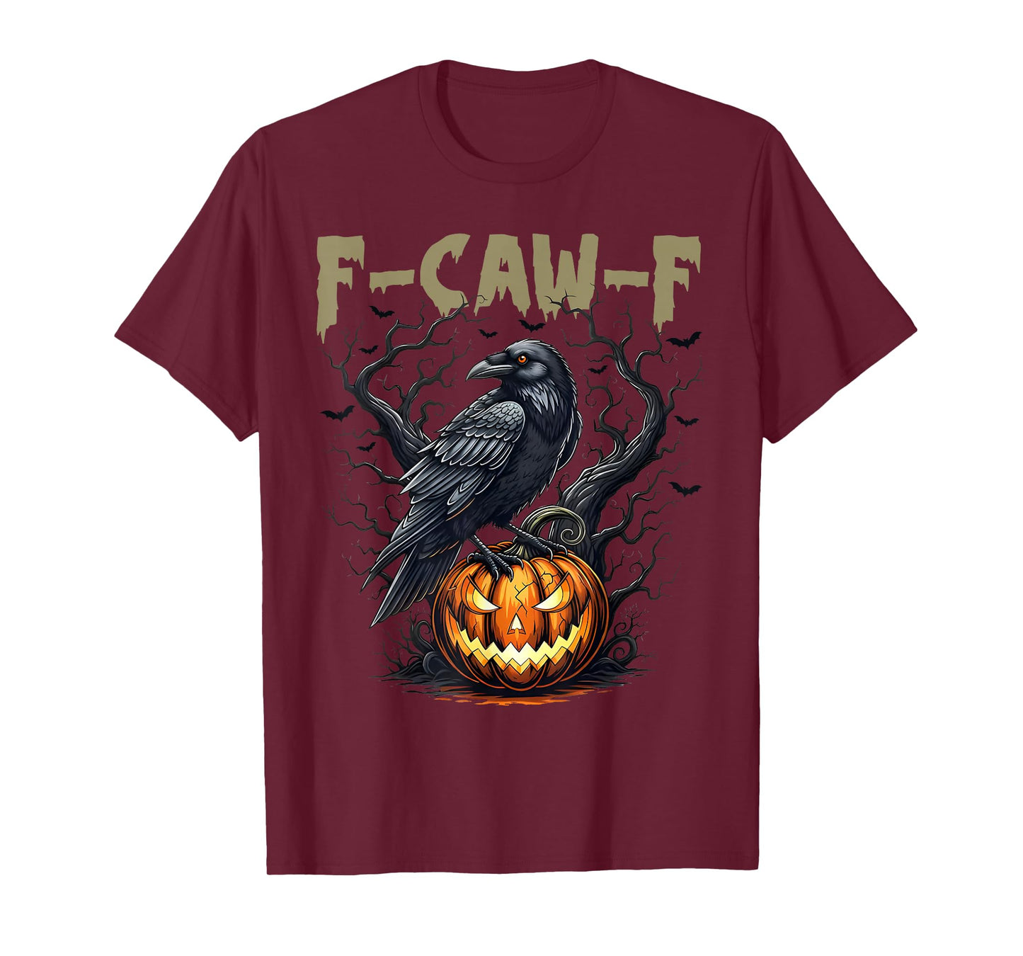Vintage F-CAW-F Black Crow Funny Bird Moon Gothic Humor T-Shirt