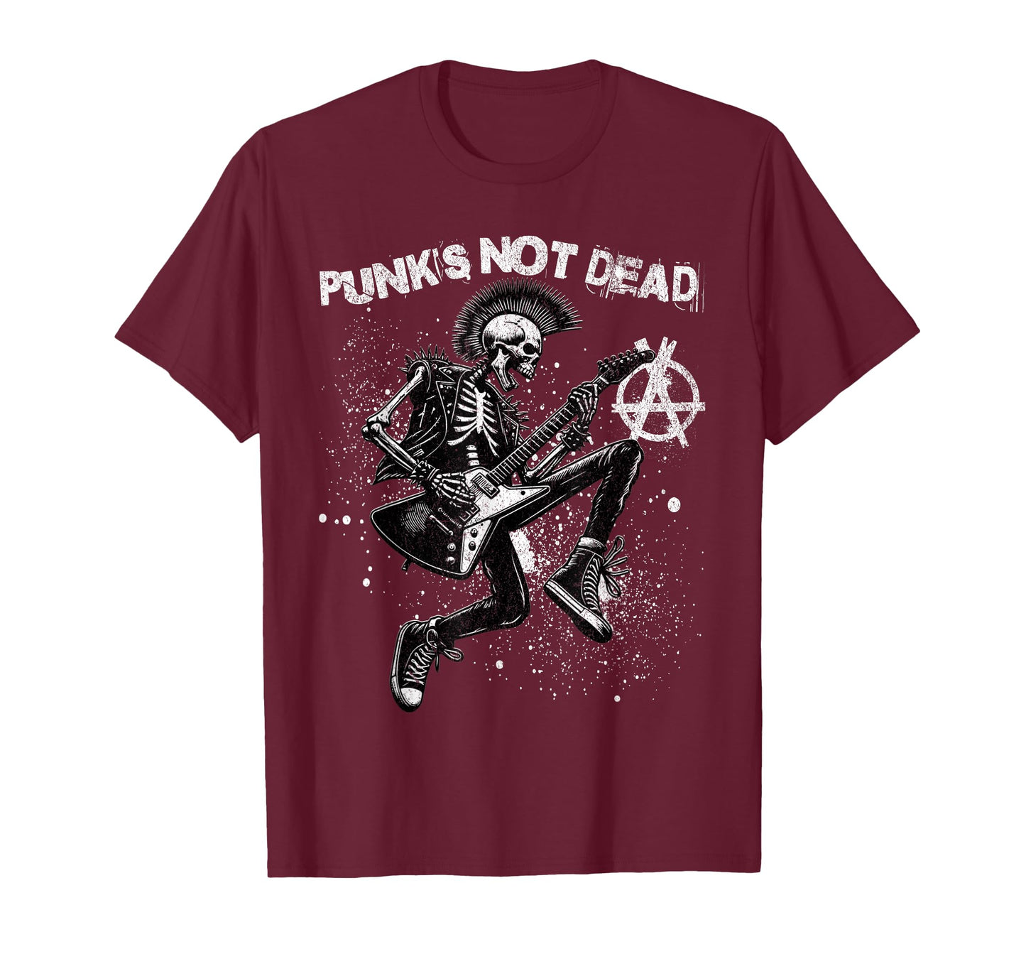 Punk's not Dead Vintage Punk Skeleton Playing Guitar Music T-Shirt