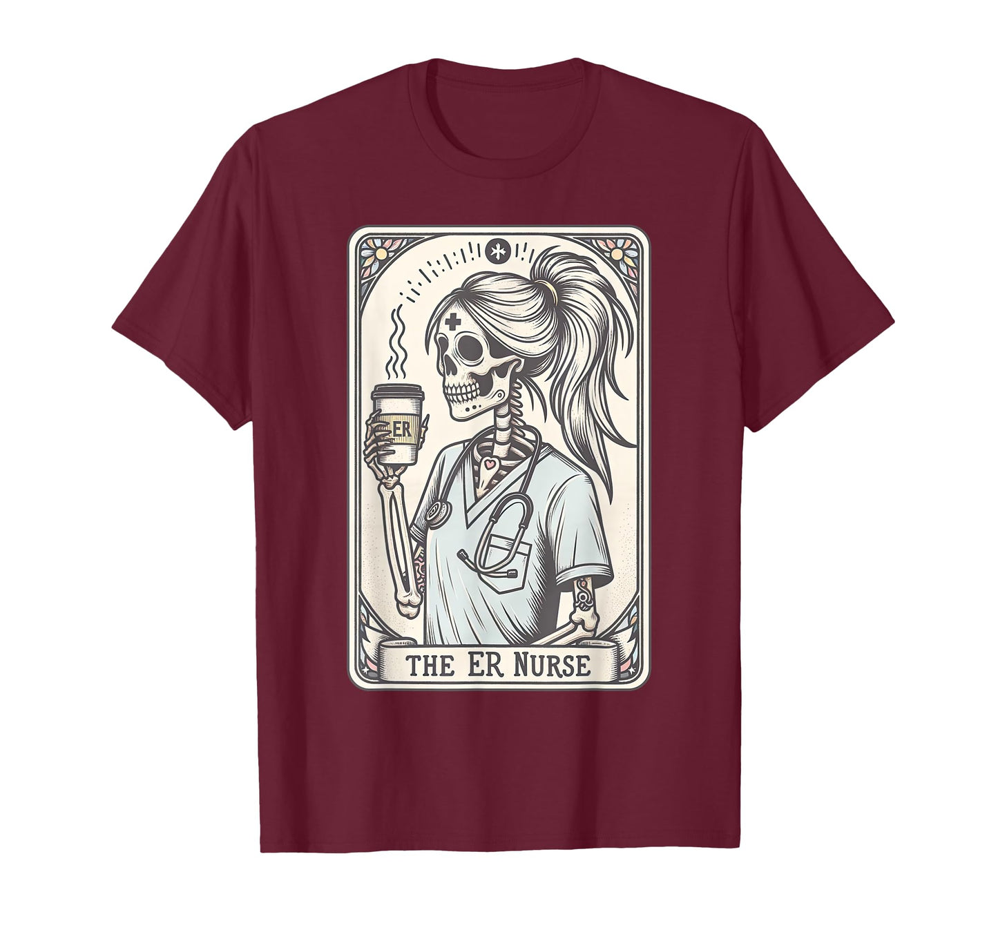 The Nurse Tarot Card Skeleton Nursing School Graduation RN T-Shirt