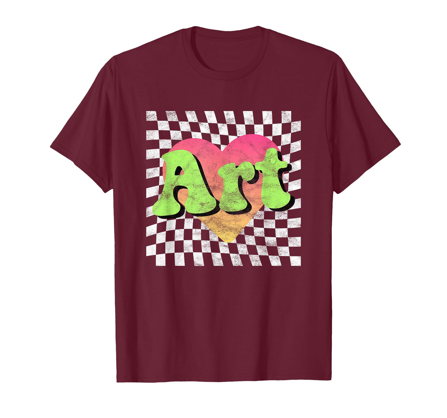 Art Teacher or Art Lover Heart Vintage Retro T-Shirt