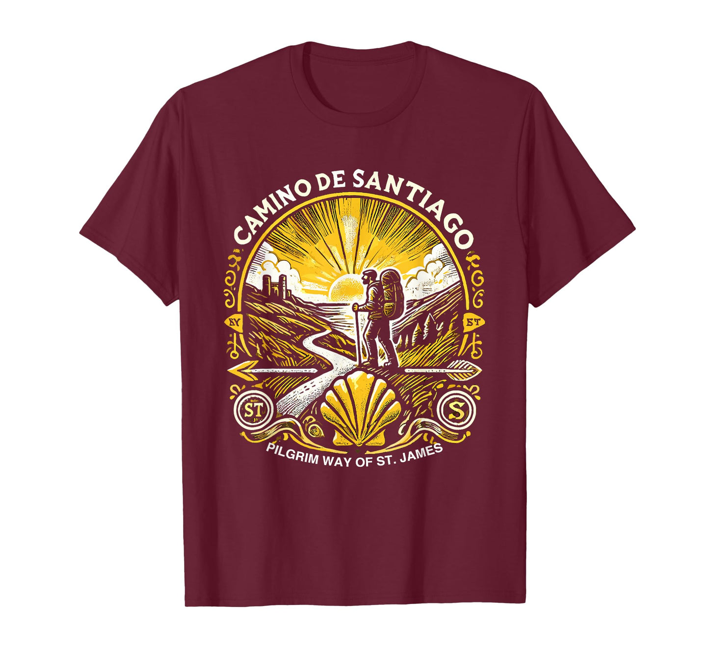 Buen Camino Pilgrimage Camino De Santiago Hiker T-Shirt