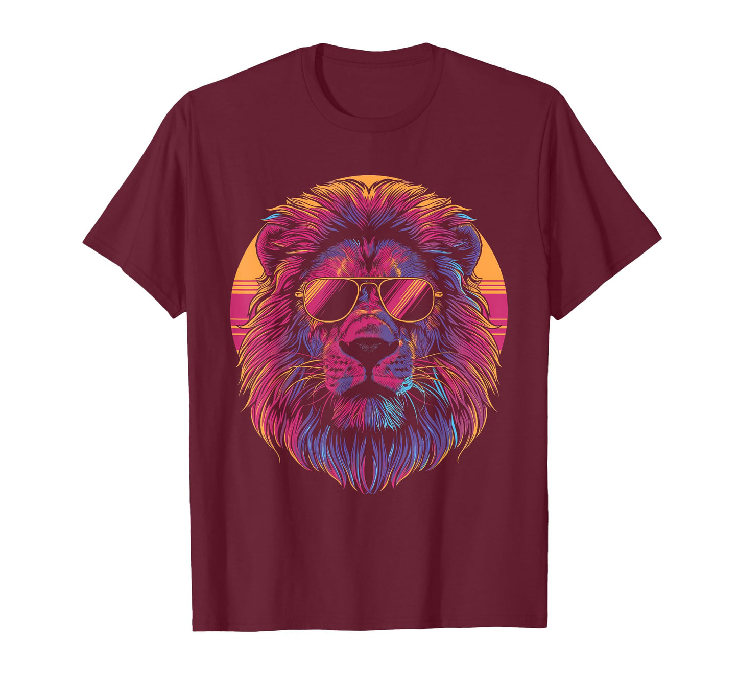 Lion Vaporwave Aesthetic Vintage Synthwave 80s 90s Retro T-Shirt