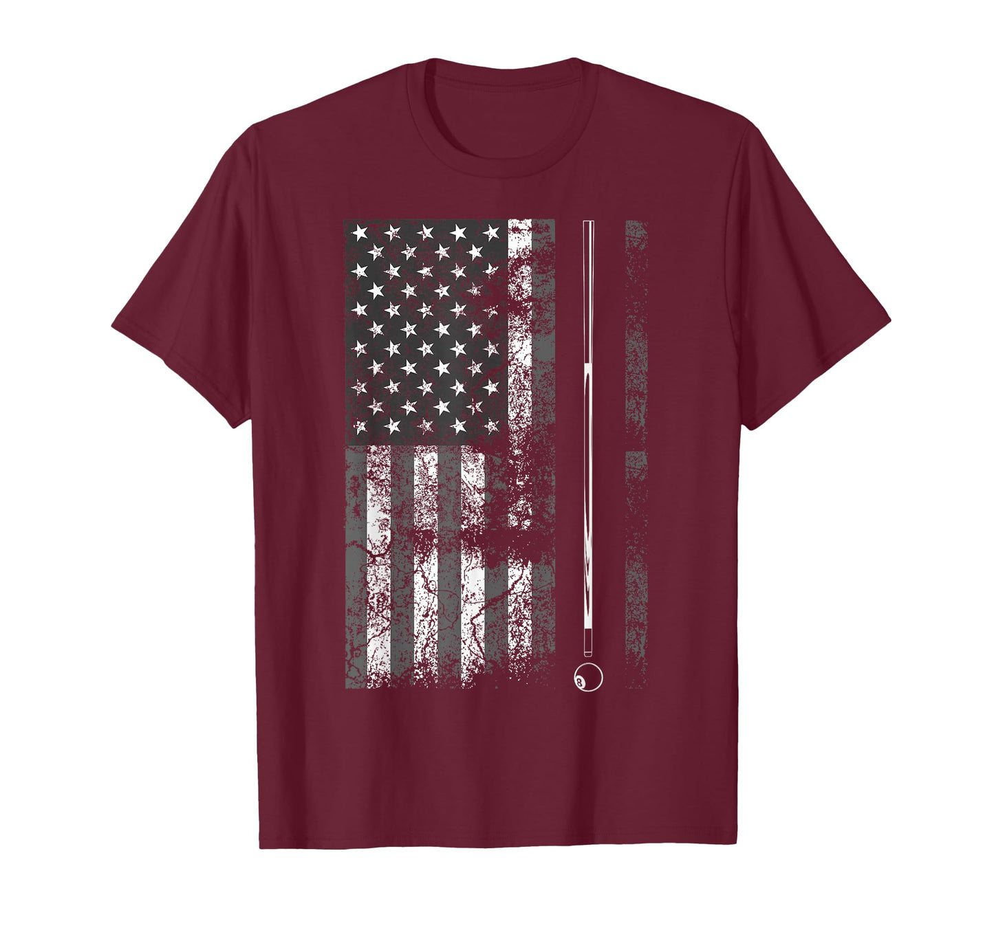 American Flag Billiard Stick Cute Table Game Funny USA Gift T-Shirt