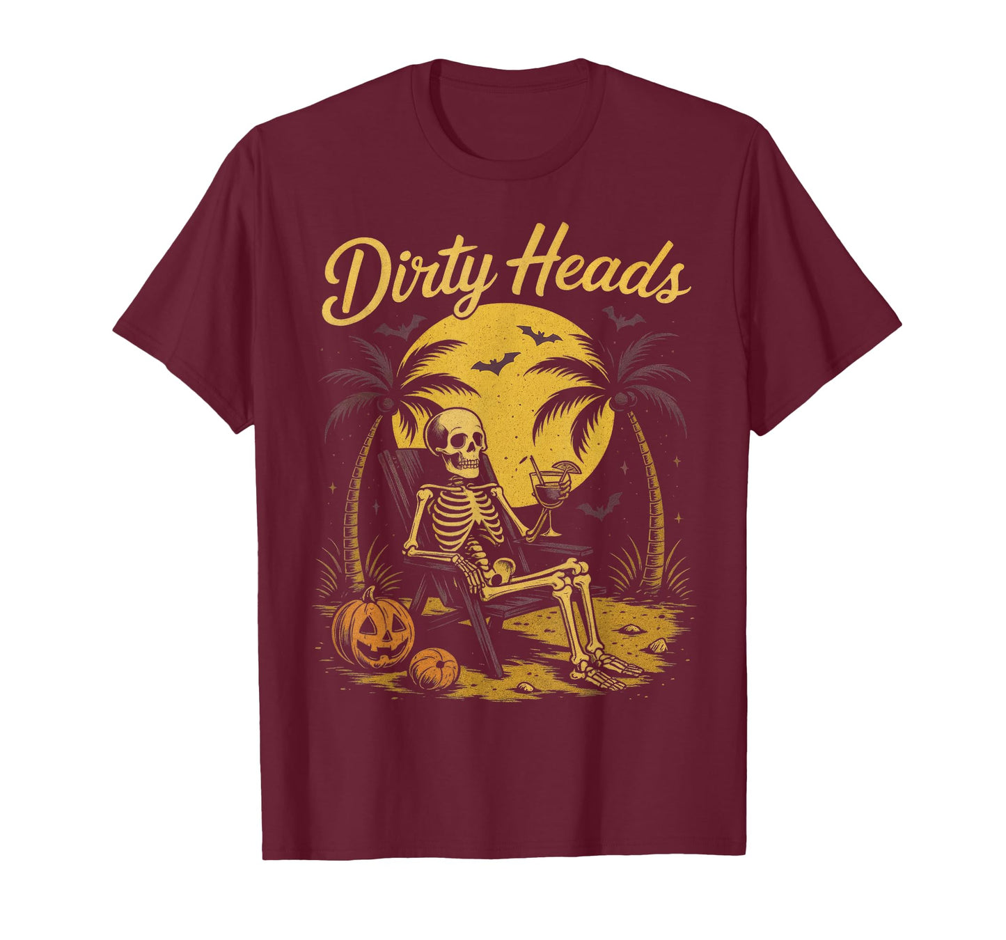 Halloween Chill Skeleton Dirty Heads Retro for Men Women T-Shirt