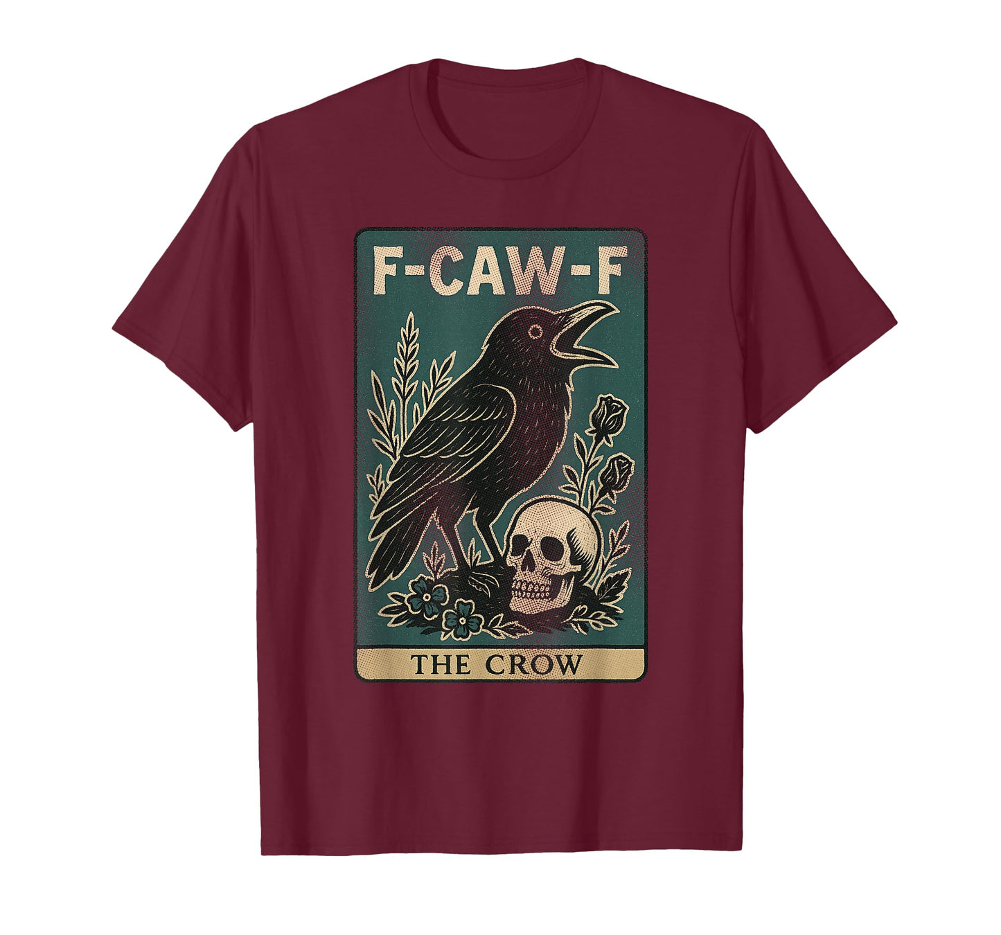 F-Caw-F Black Crow Pun Tarot Card Funny Black Bird Saying T-Shirt