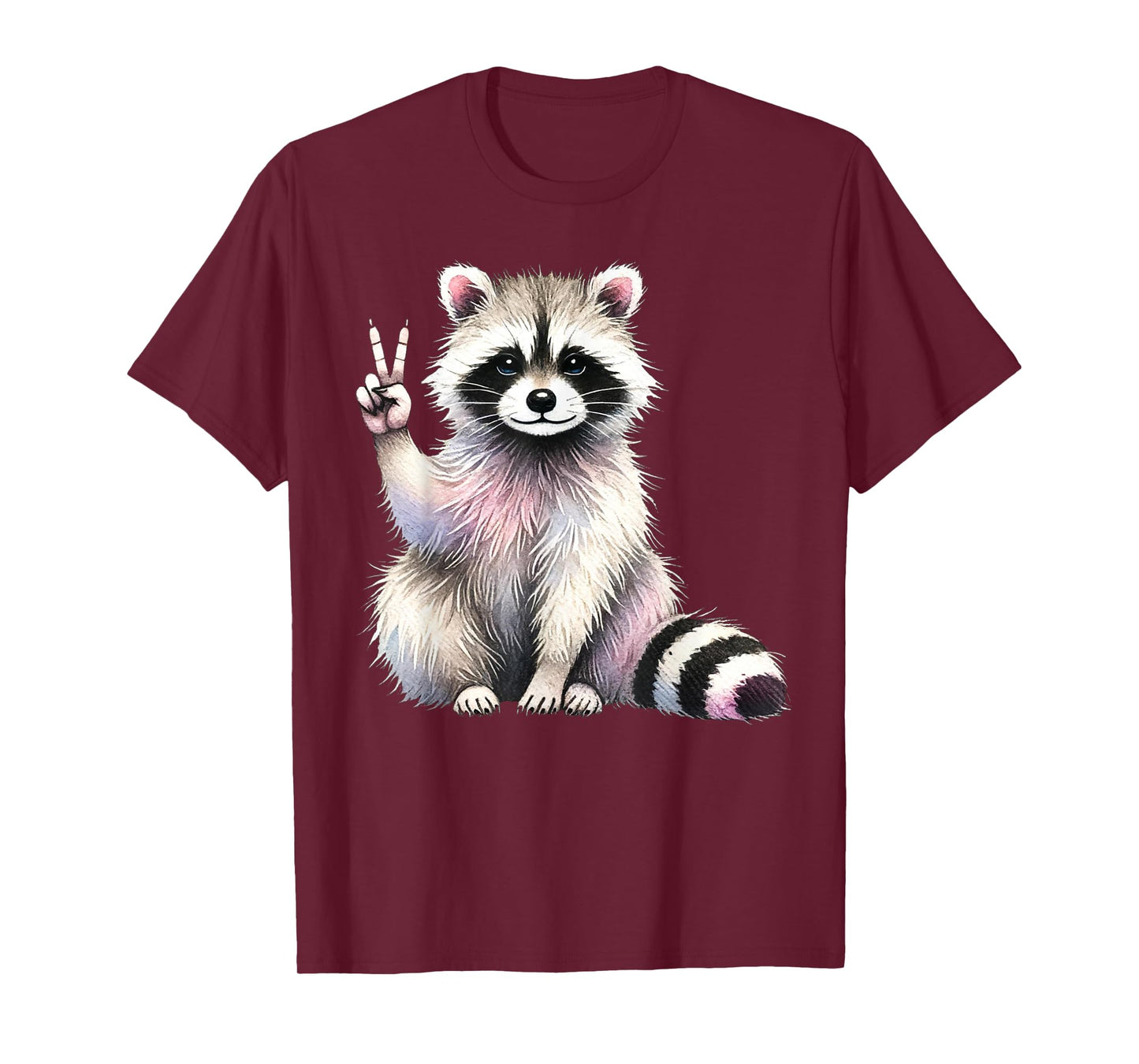 Raccoon Peace Sign Animal Lovers T-Shirt