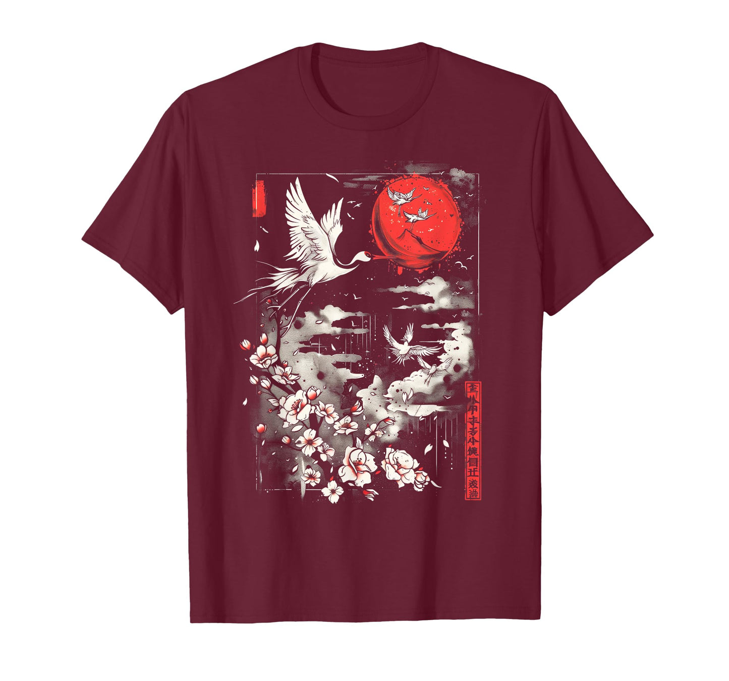 Anime Japanese Goth Cyberpunk City Peace Harmony Nature Bird T-Shirt