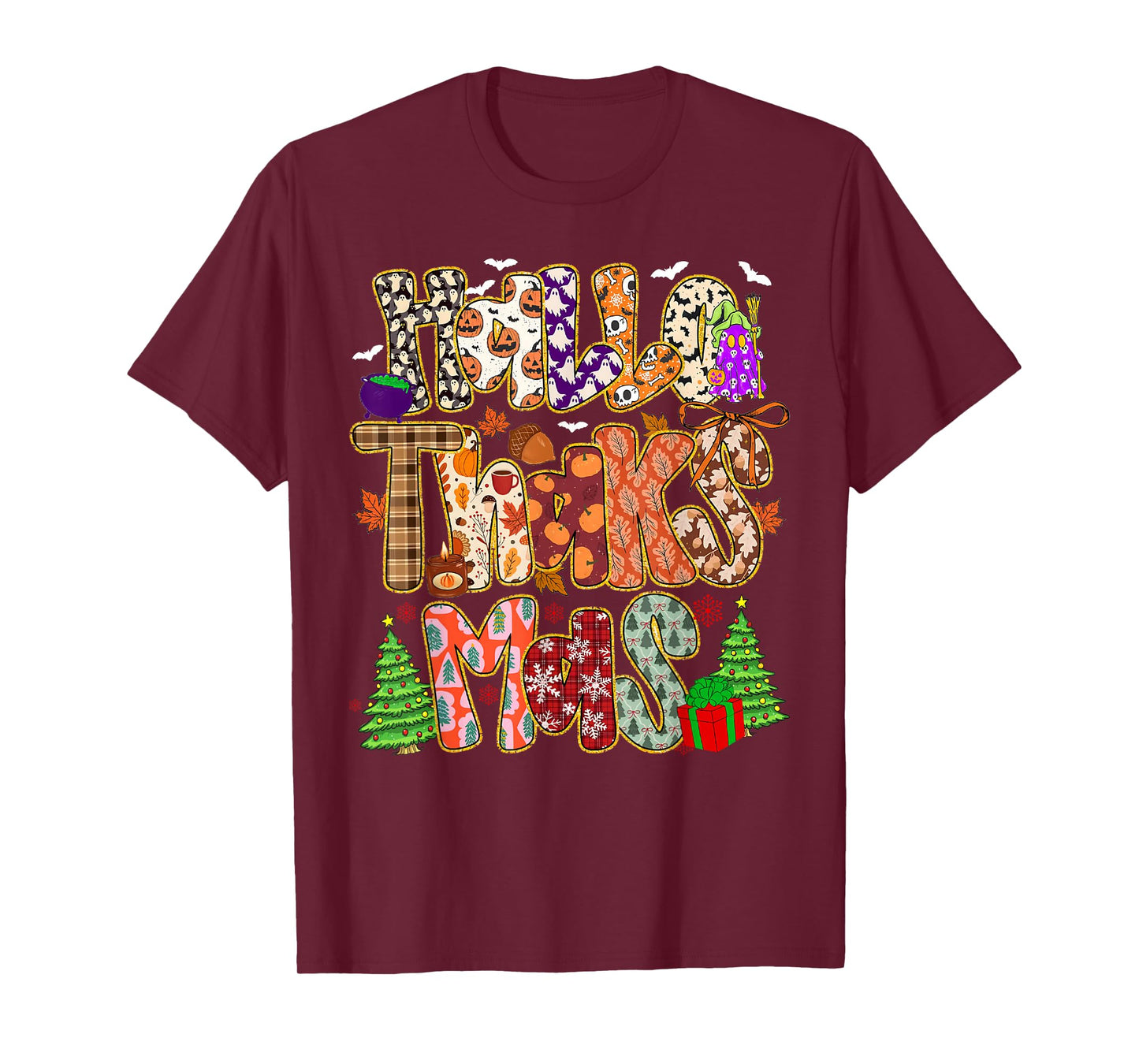 Gooses Halloween Thanksgiving Christmas Happy HalloThanksMas T-Shirt
