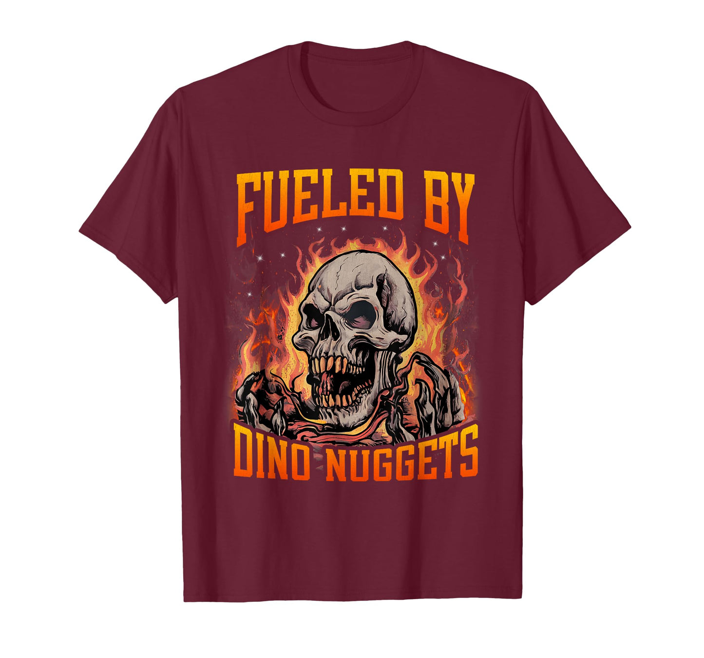 Fueled by Dino Nuggets Funny Hard Skeleton Meme Bootleg T-Shirt