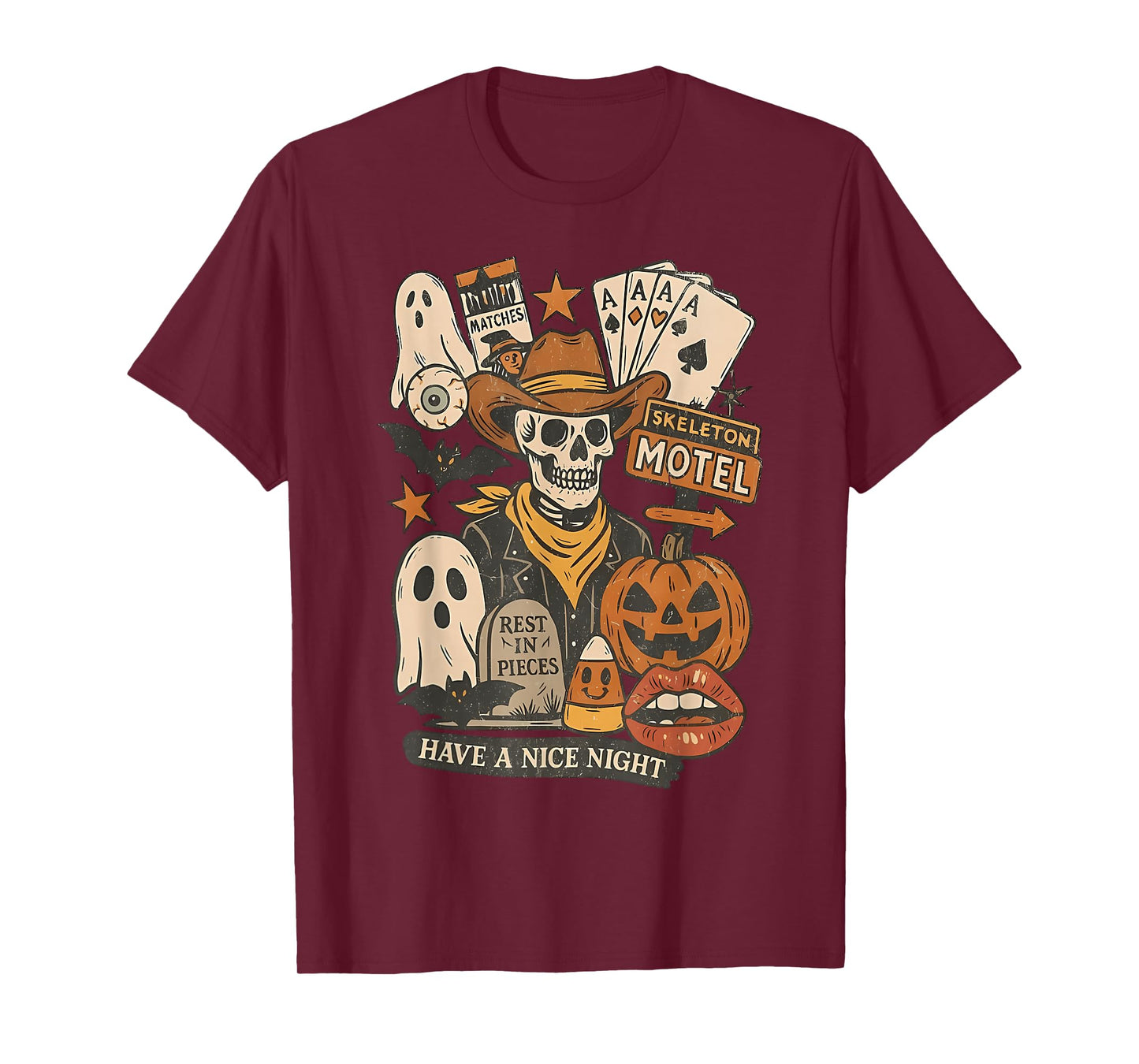 Retro Howdy Ghouls Skeleton Cowboy Western Rodeo Halloween T-Shirt