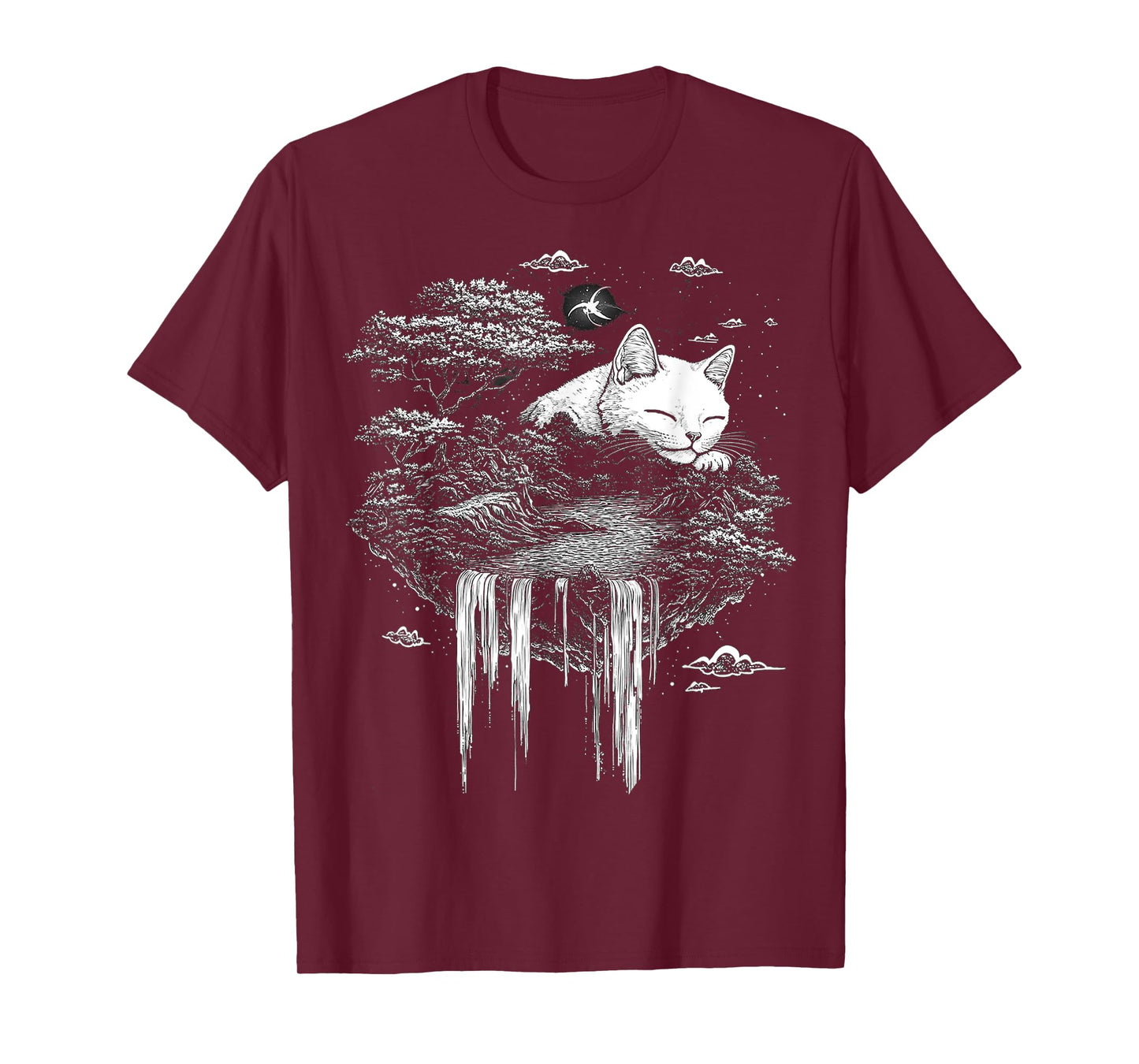 Cat Nature Drawing Graphic Animal Lover Art Cat T-Shirt for Men Women Kids