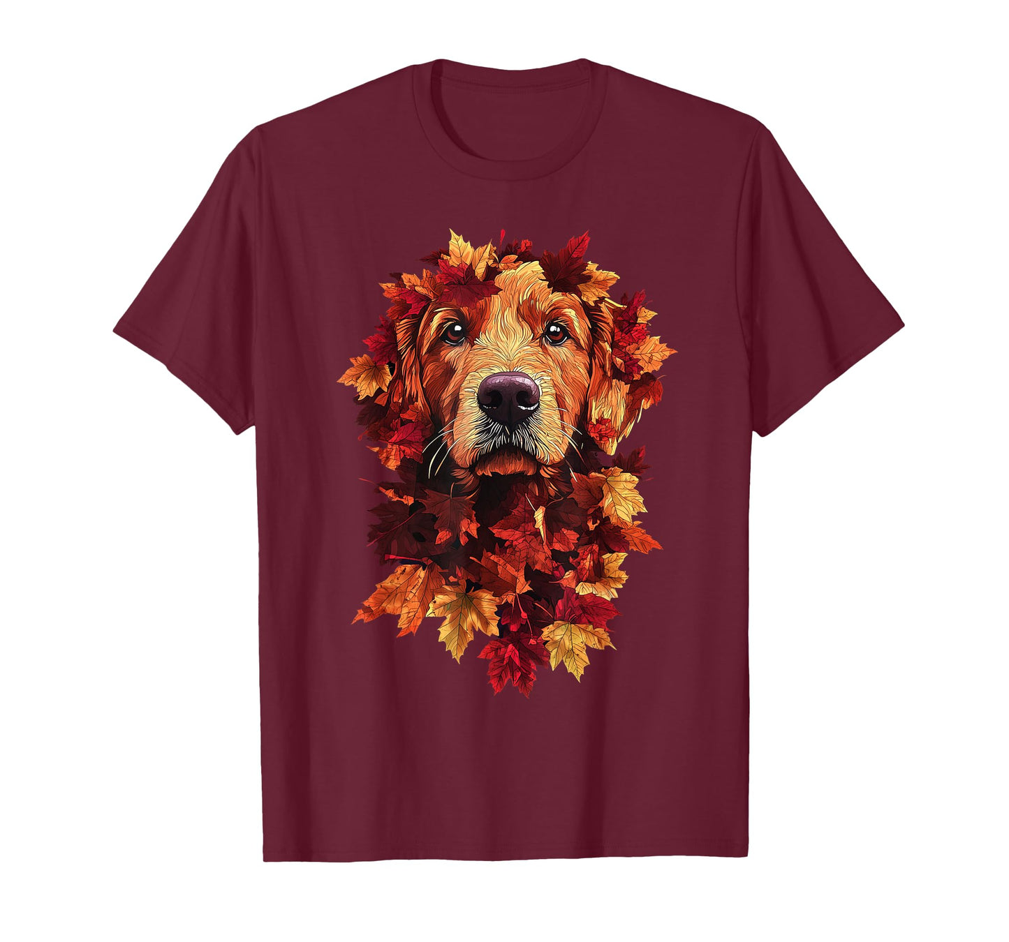 Golden Retriever Autumn Leaves Fall Nature Lover Dog Mom T-Shirt
