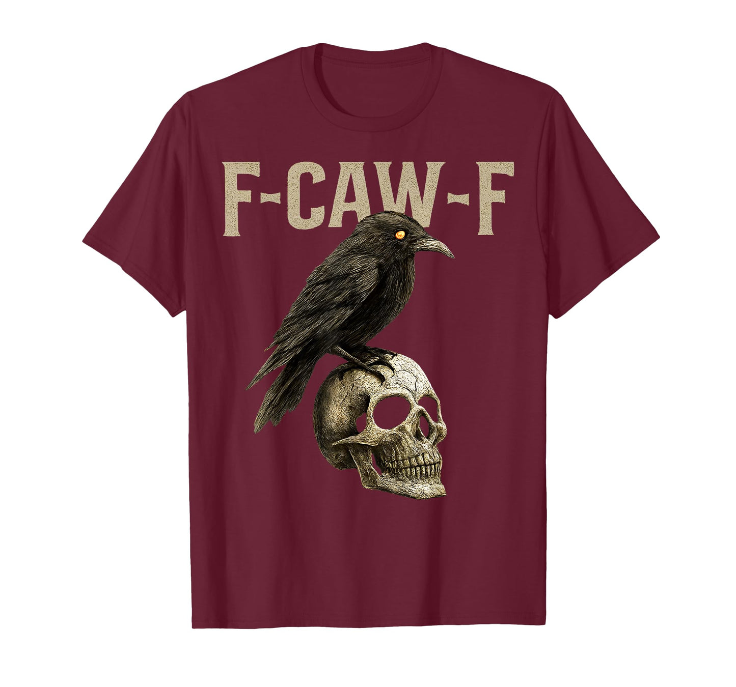 Funny F Caw F Raven Bird Gothic Graphic Halloween Crow Pun T-Shirt