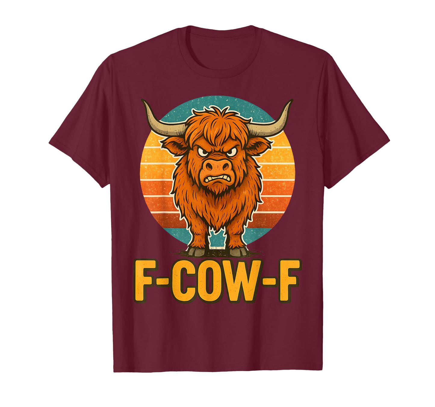 Cow F-Cow-F Funny F-Caw-F Highland Cow Adult Humor Meme Men T-Shirt