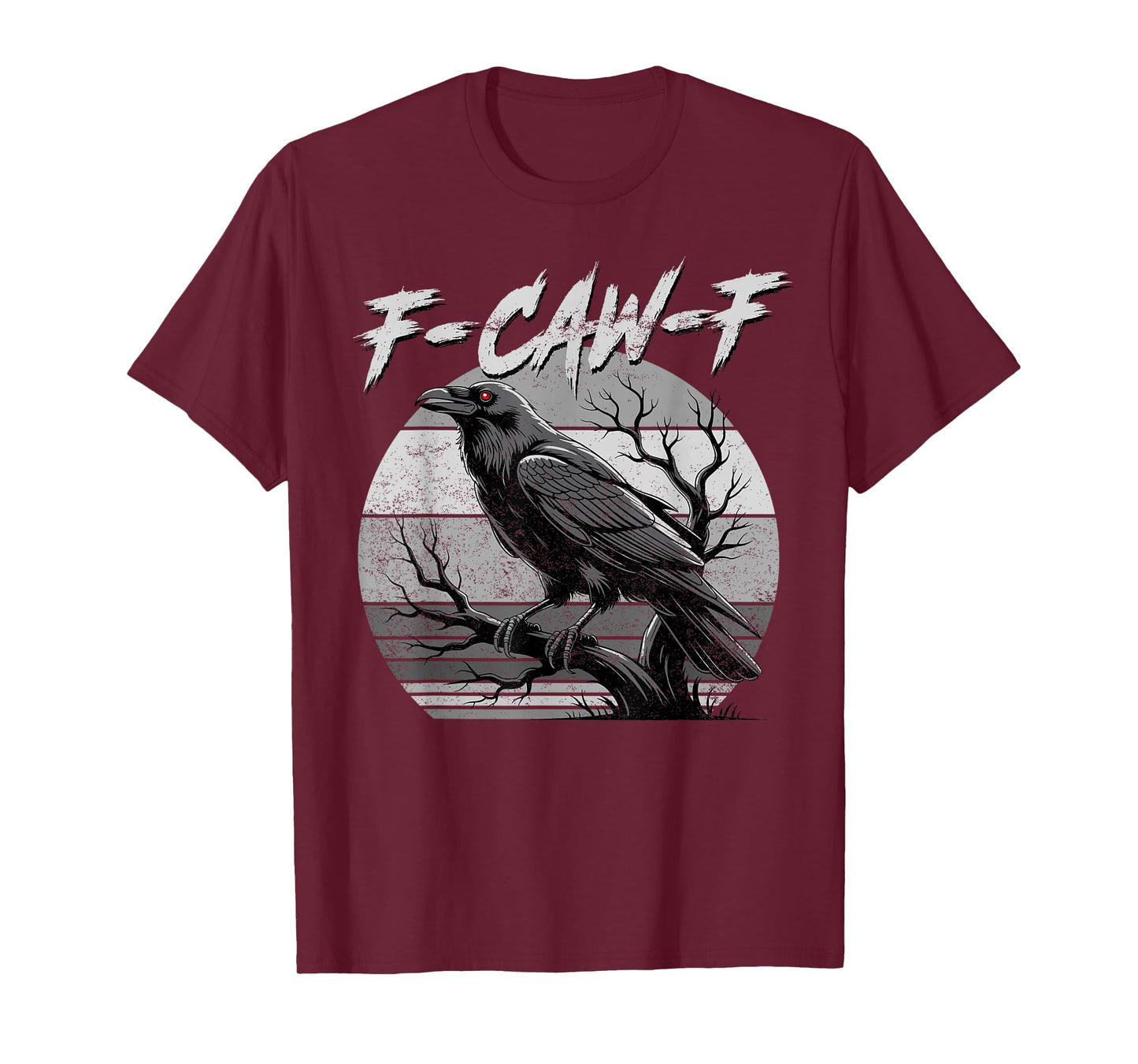 Black Crow, F-Caw-F Funny Black Bird Moon Gothic Adult Humor T-Shirt