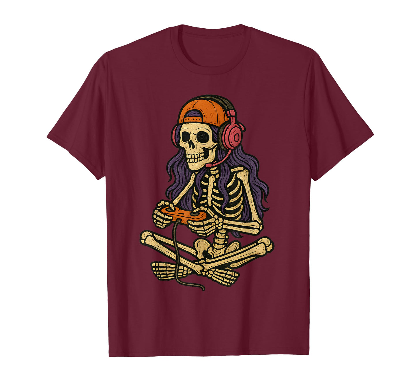 Halloween Skeleton Gamer Video Gaming Funny Gaming Skeleton T-Shirt