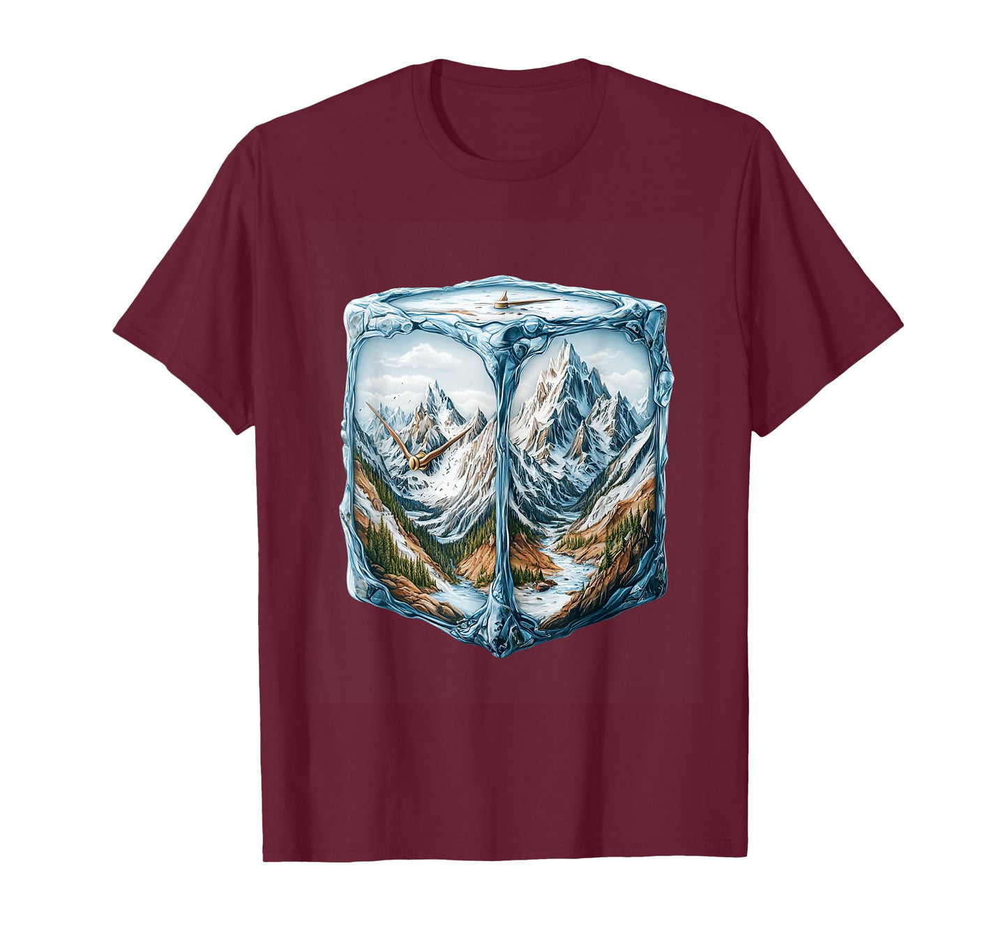 Adventure Scene with Clock in Ice T-Shirt