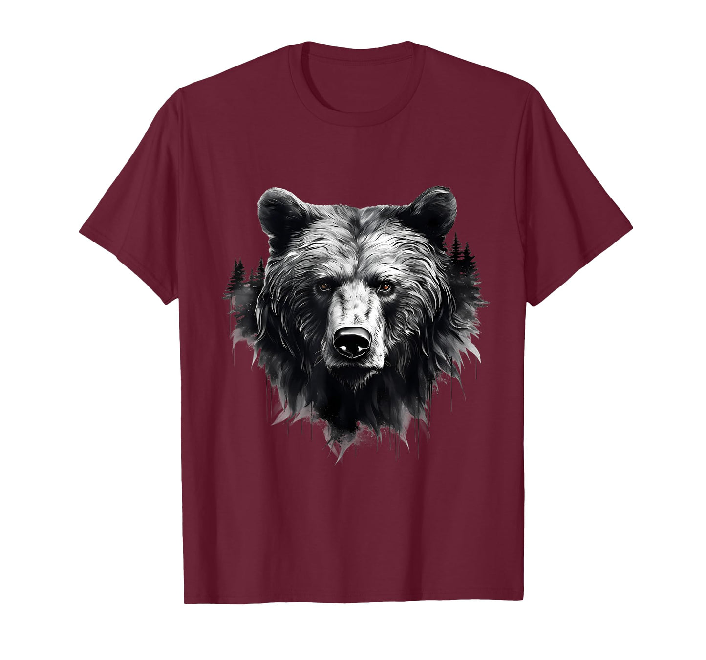 Bear Animal Art Portrait Forest Artwork Wildlife Nature T-Shirt