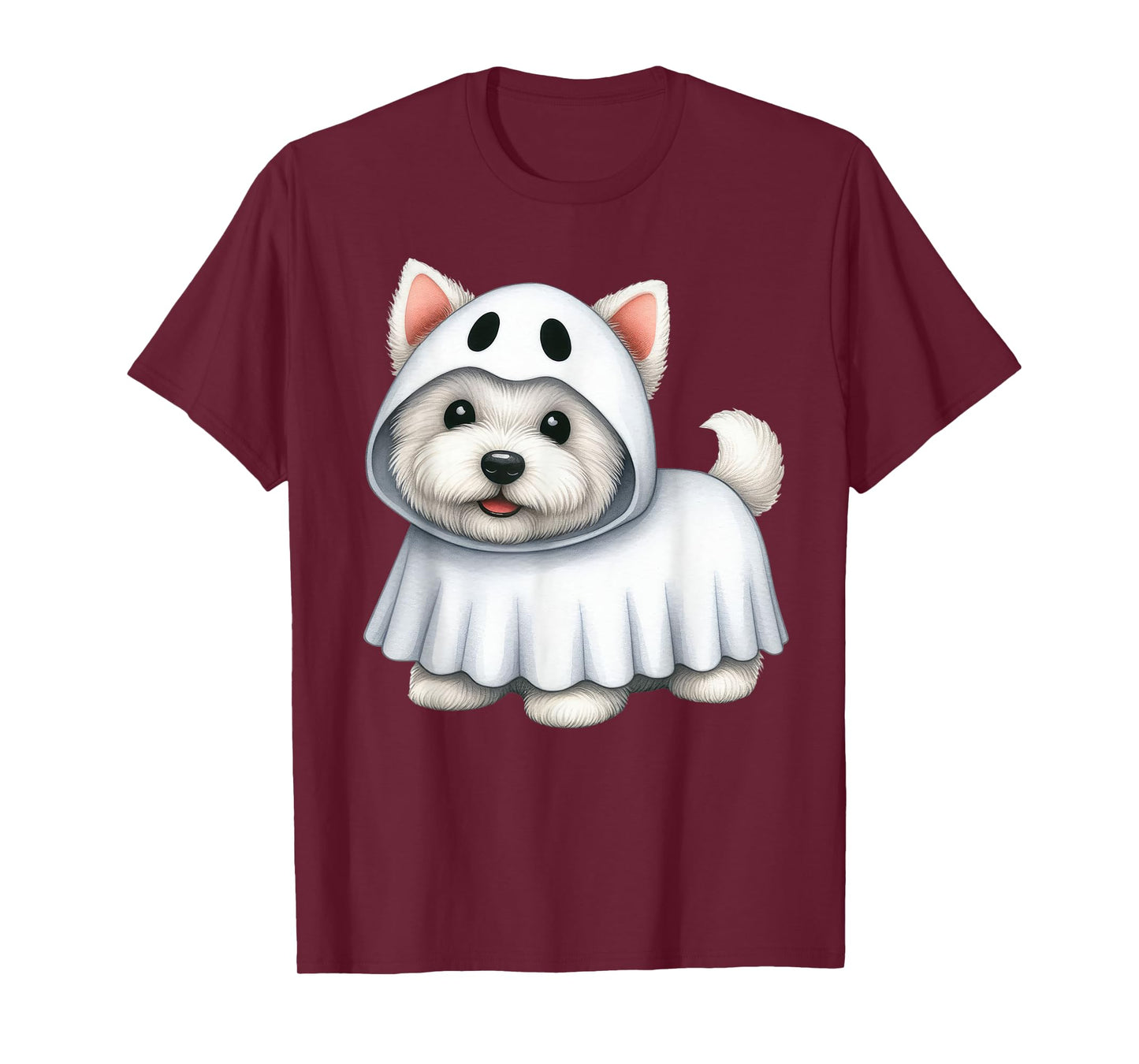 Westie Dog Halloween Costume Ghost West Highland Terrier Men Women Kids T-Shirt