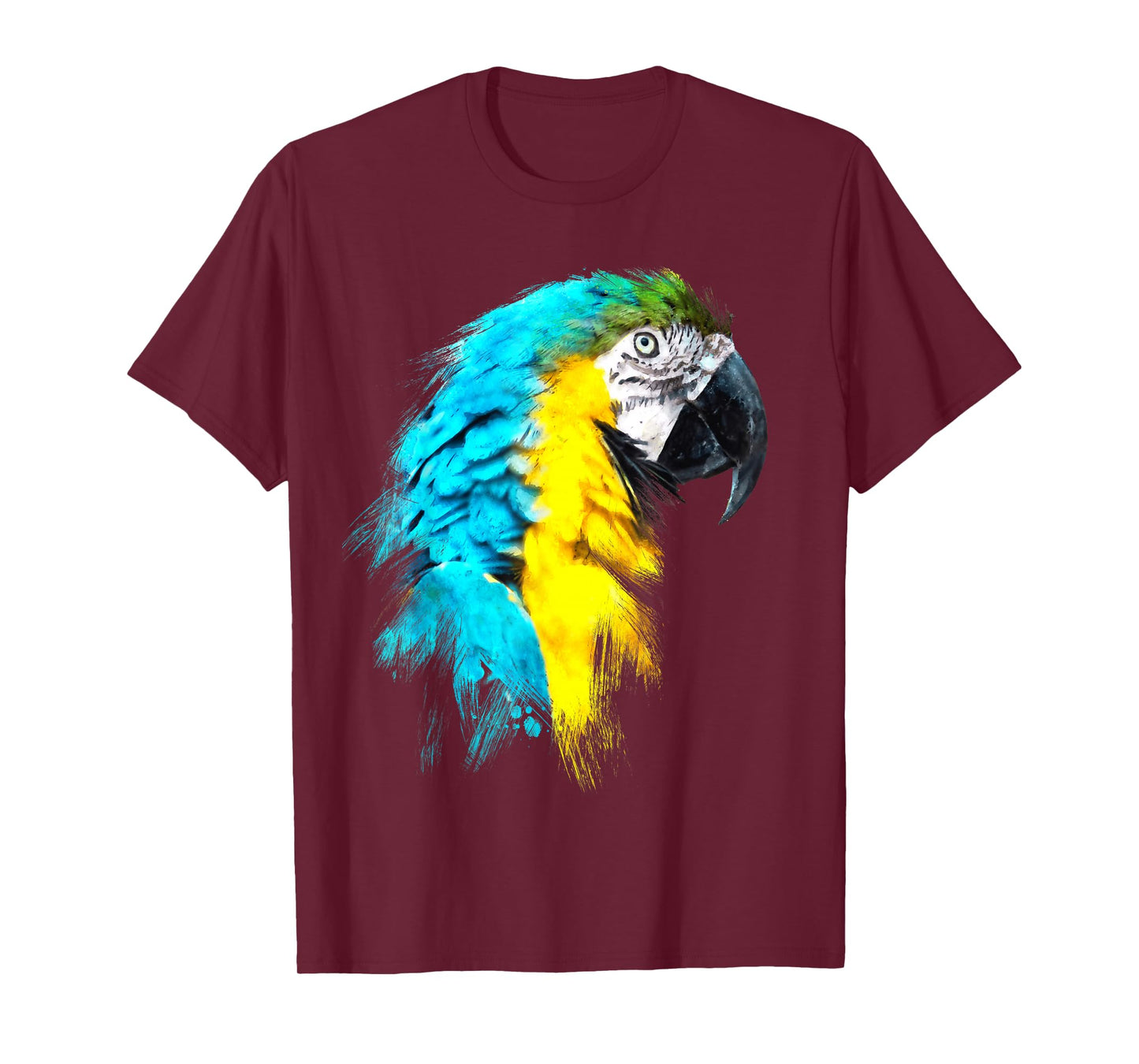 Colourful Scarlet Red Macaw Parrot Bird Painting of Watercolour T-Shirt