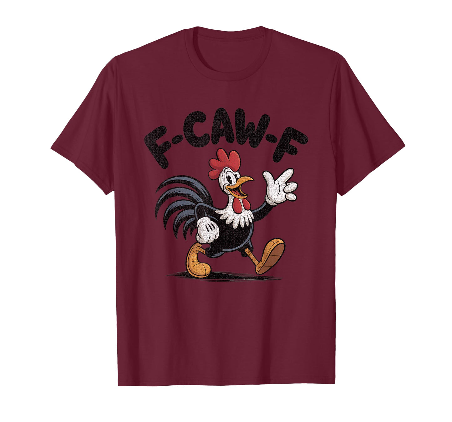 F-CAW-F Retro 30's Cartoon Style Chicken Funny Vintage T-Shirt