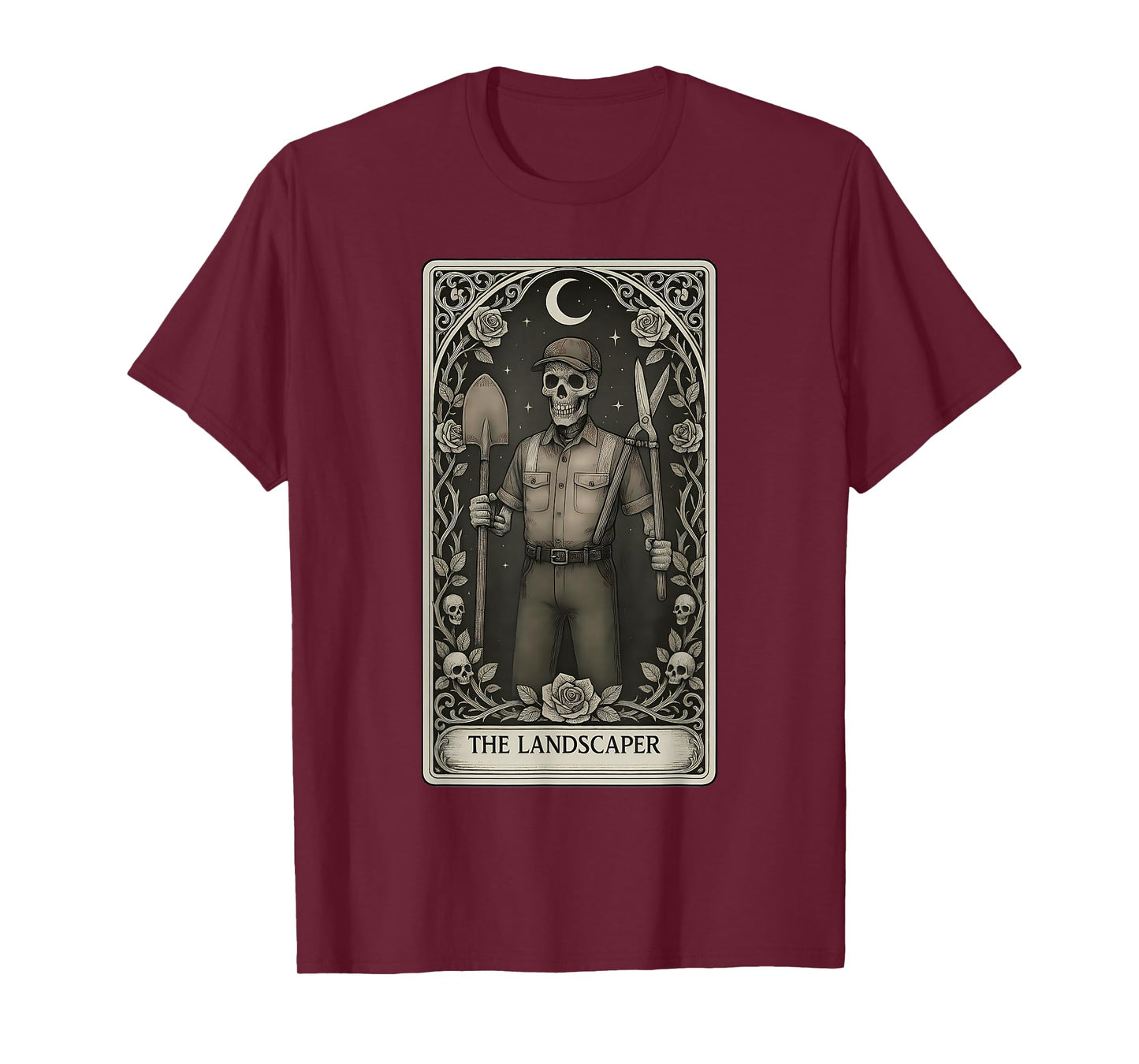 The Landscaper Skeleton Tarot Card T-Shirt