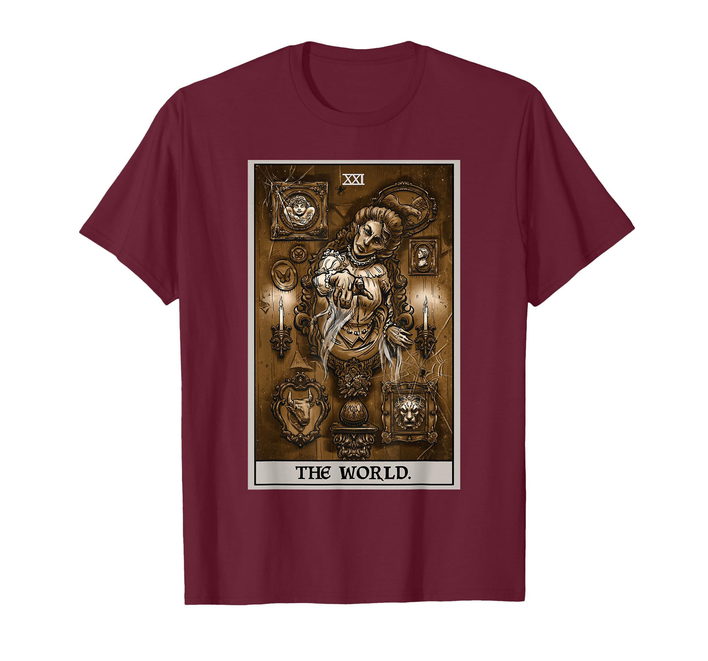 The World Tarot Card Victorian Ghost Gothic Occult Horror T-Shirt