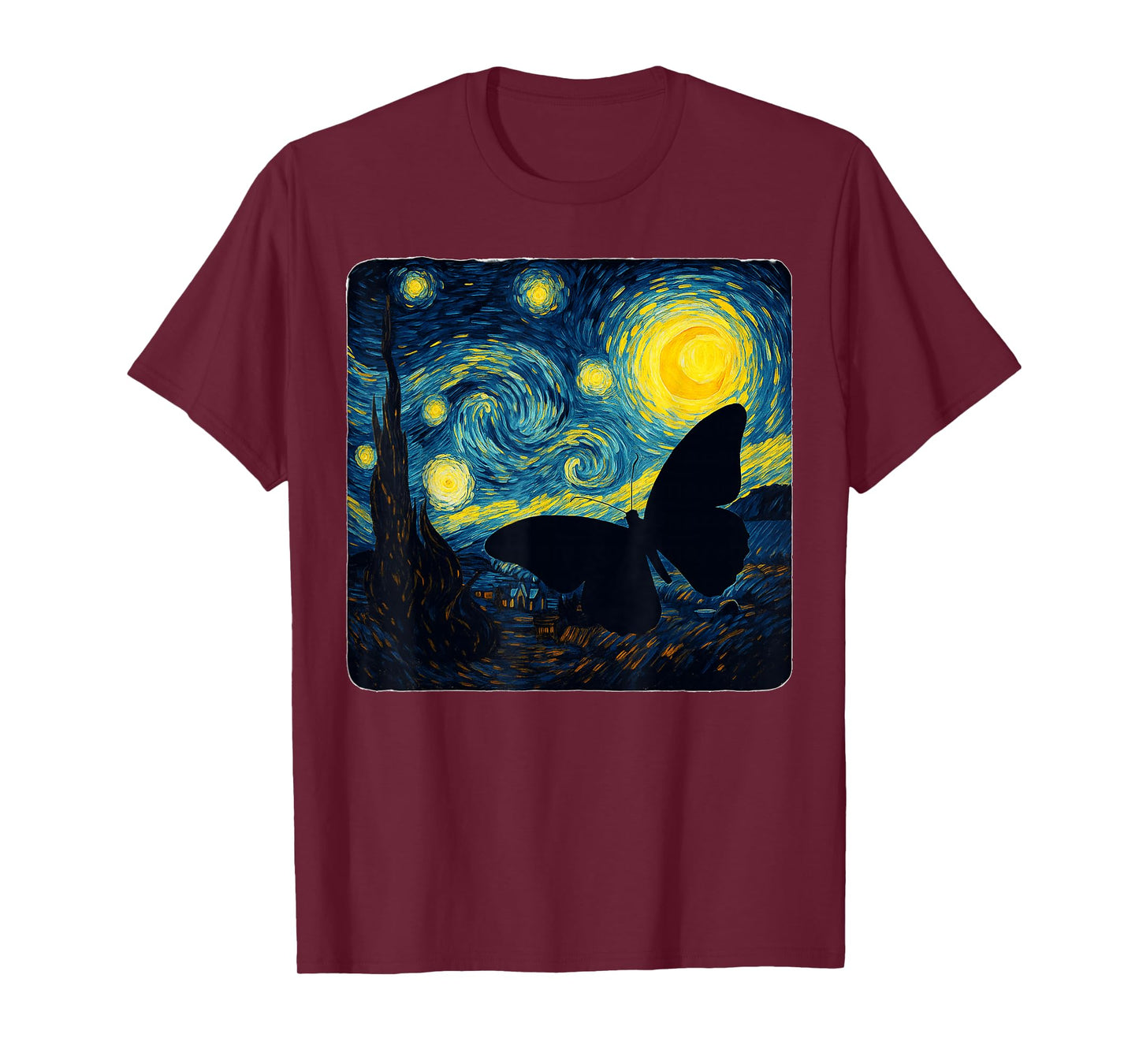 Starry Night Van Gogh Butterfly Funny Graphic T-Shirt