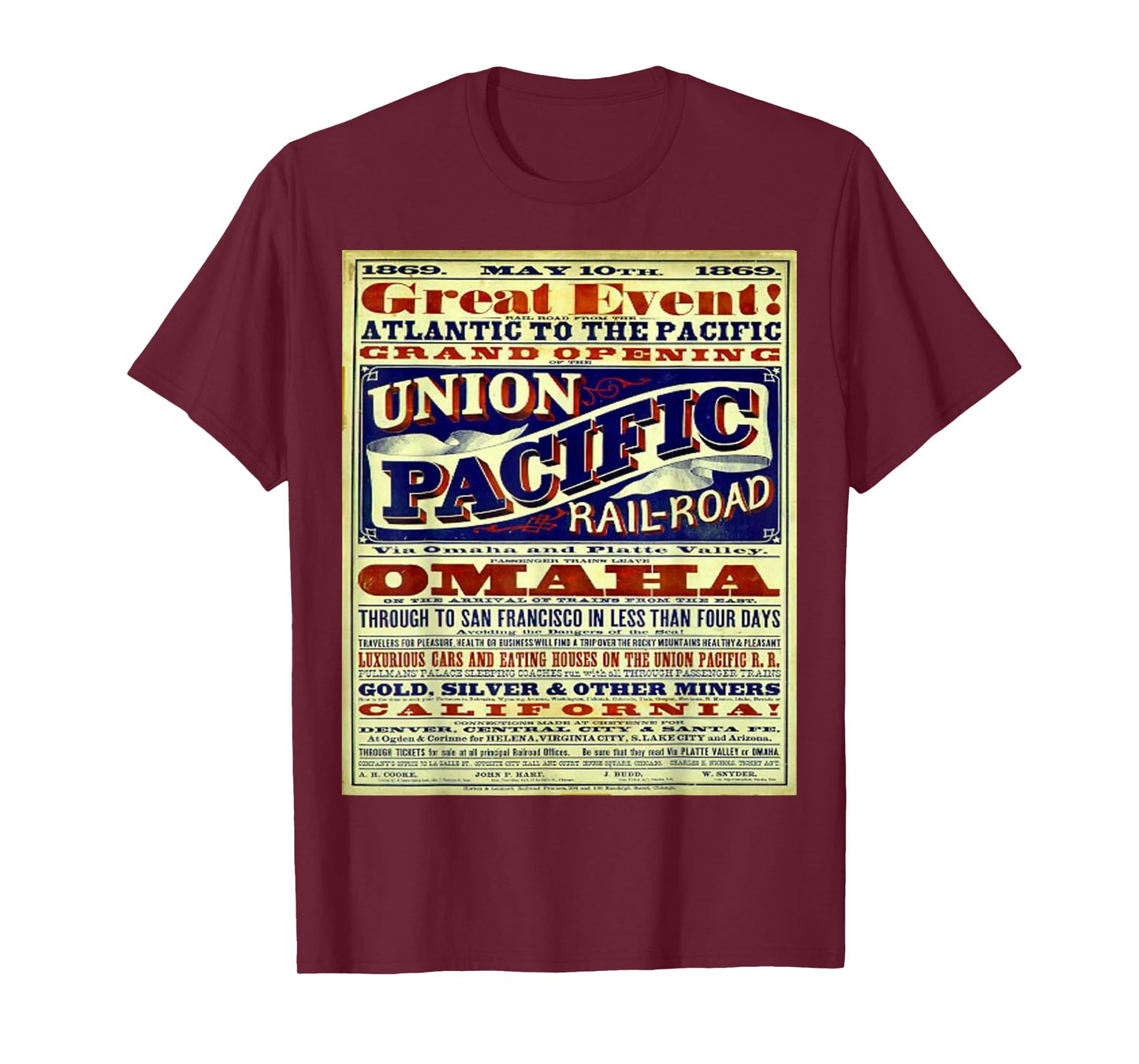 Wild West, Union Pacific Railroad, historic treasure t shirt T-Shirt
