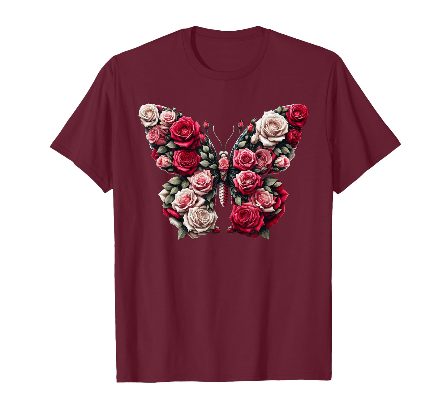 Rose Butterfly Flower Gardening Floral T-Shirt